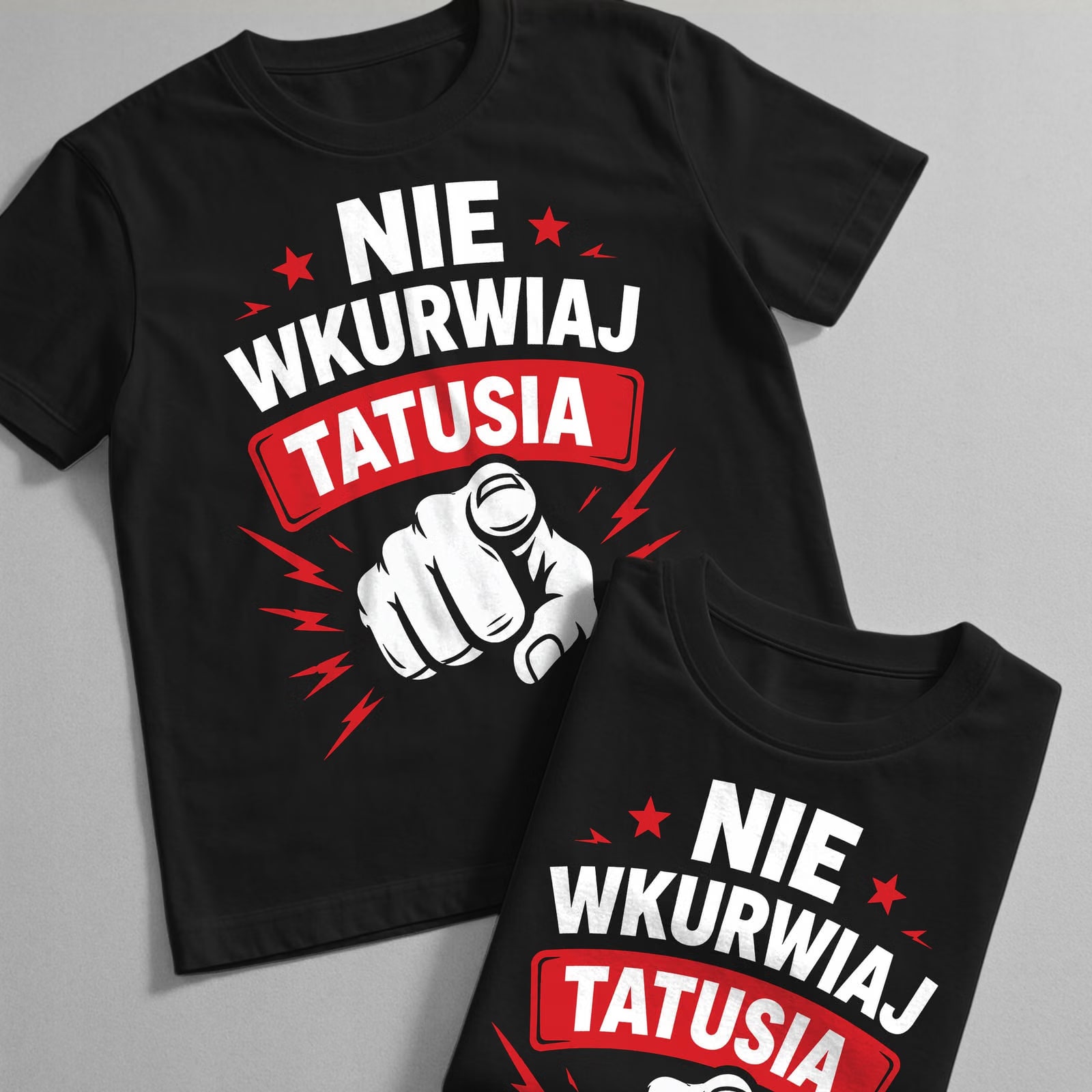 Koszulka czarna męska prezent dla tatusia na Dzień Ojca upominek r. 3XL