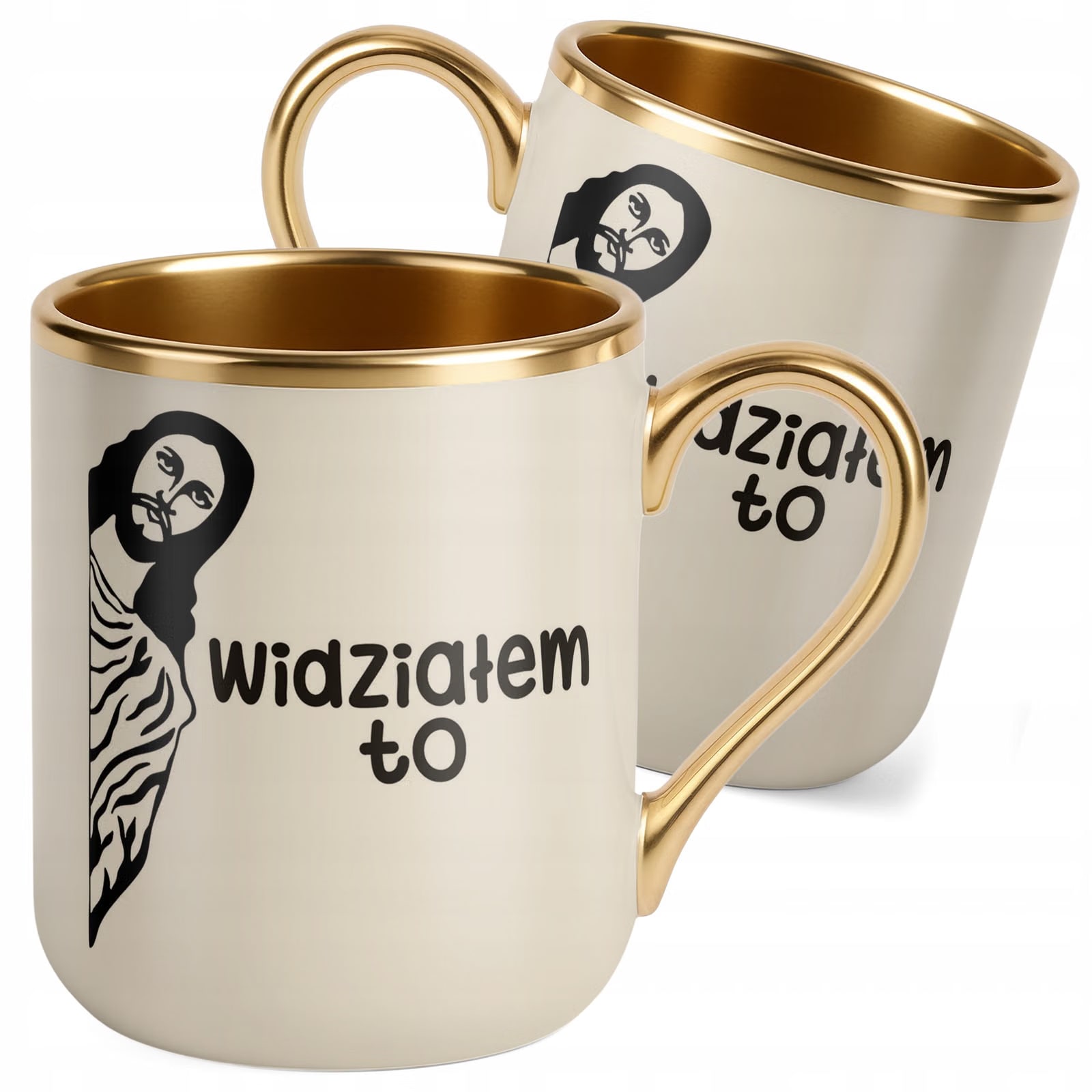 Kubek Premium Złoty Ecru Widziałem To Jezus Śmieszny Zabawny