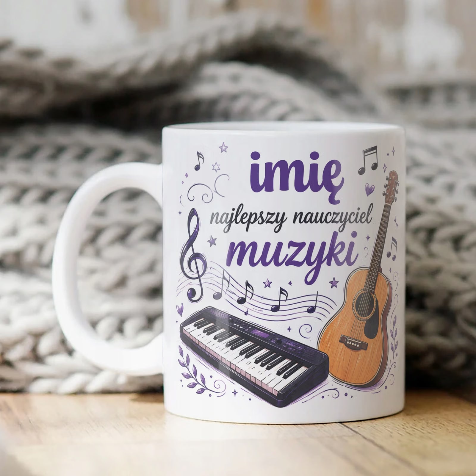 Kubek z Imieniem Dzień Nauczyciela Zakończenie Roku Muzyka Prezent