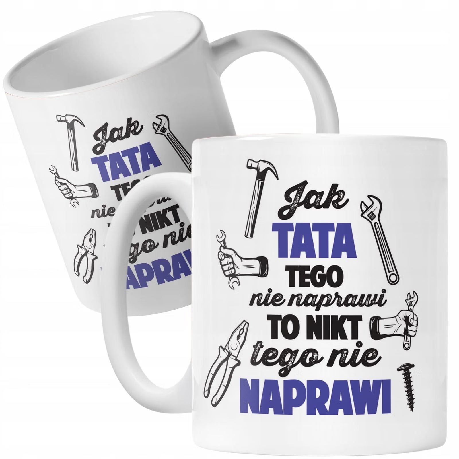 Zestaw Kubek + Koszulka Dzień Ojca Dla Taty Jak Tata Tego Nie Naprawi