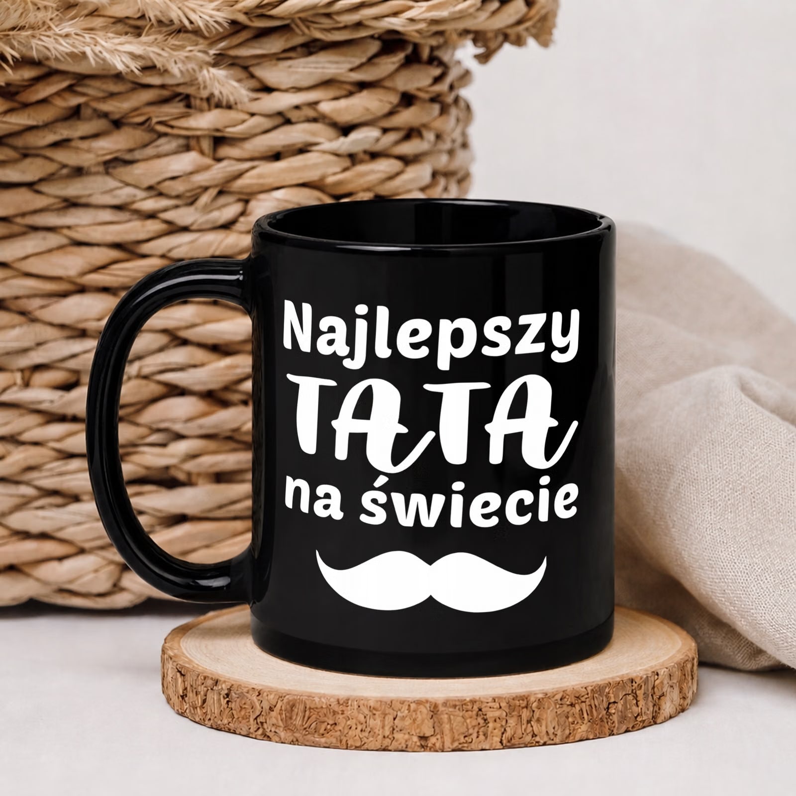 Kubek czarny prezent dla tatusia na Dzień Ojca miły upominek dla taty