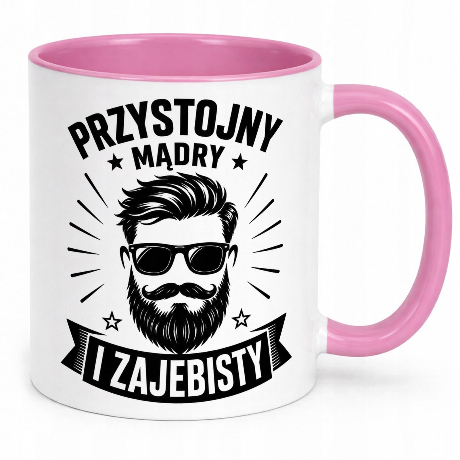 Różowy Kubek z nadrukiem Dzień Chłopaka Mężczyzny Upominek Prezent