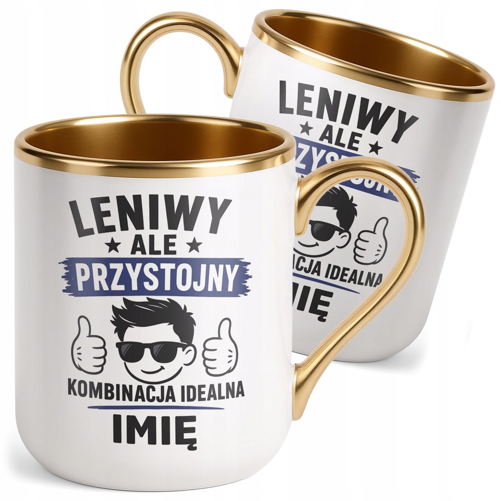 Kubek personalizowany z nadrukiem Premium Złoty Dzień Chłopaka