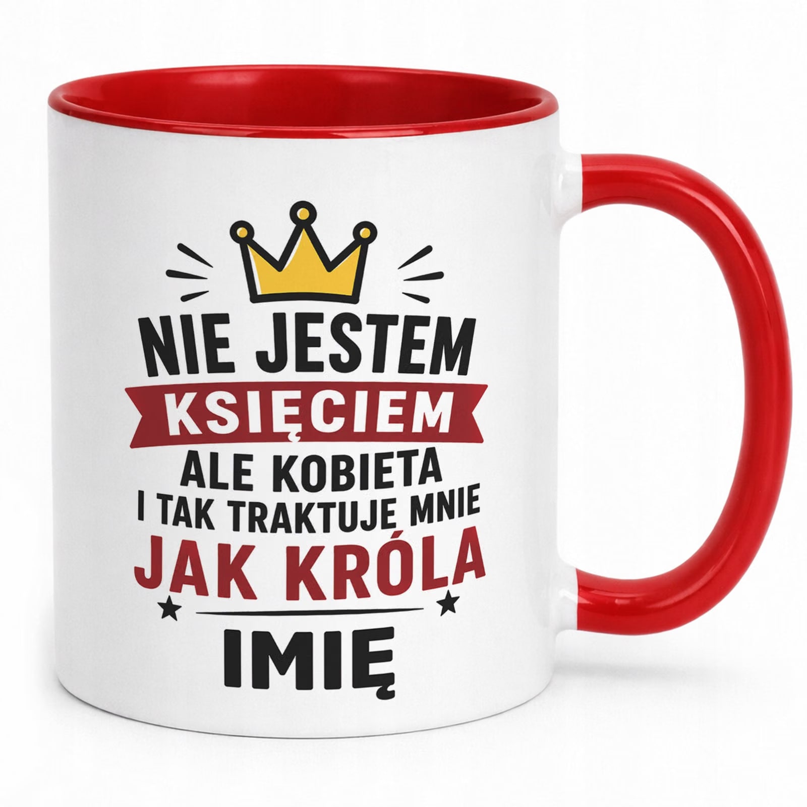 Czerwony Kubek personalizowany z nadrukiem Dzień Chłopaka Mężczyzny Prezent