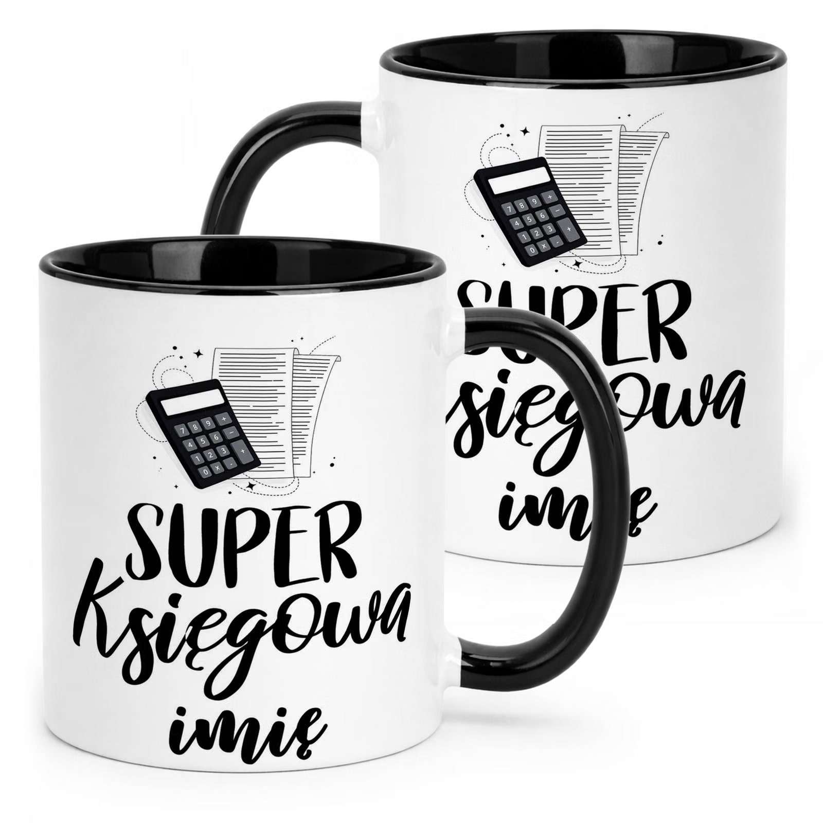 Kubek Czarny Personalizowany Super Księgowa Dla Księgowej Prezent