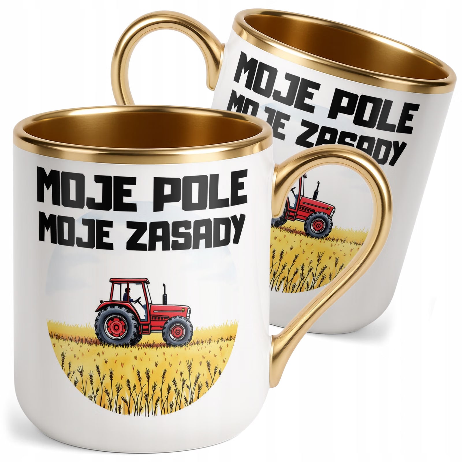 Kubek Premium Złoty Rolnik Dla Rolnika Traktor Zabawny Prezent