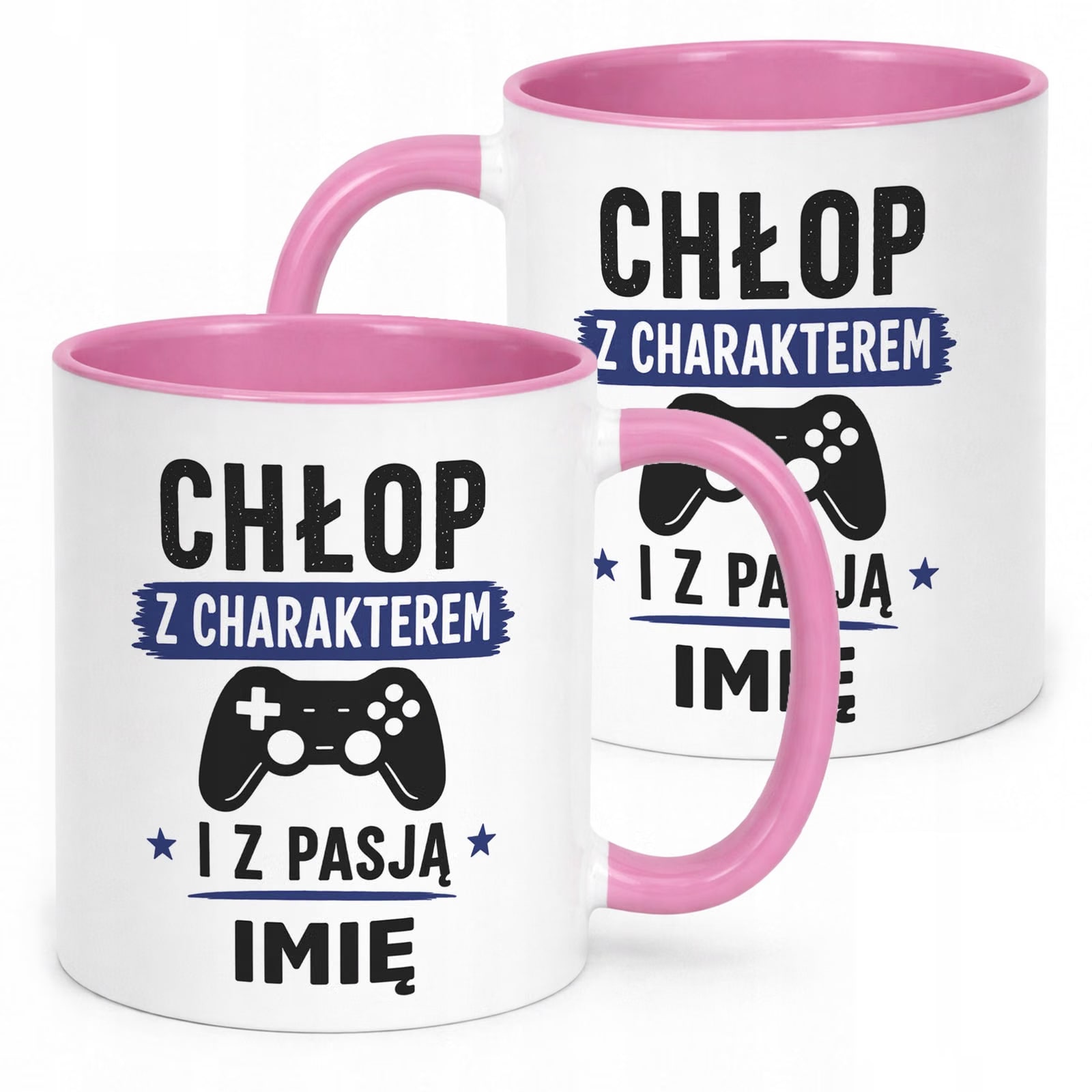 Różowy Kubek personalizowany z nadrukiem Dzień Chłopaka Mężczyzny Prezent