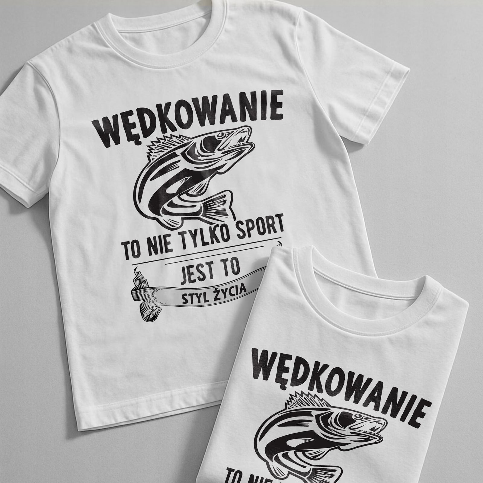 Koszulka biała męska Dla Wędkarza Wędkowanie Ryby Prezent r. 3XL