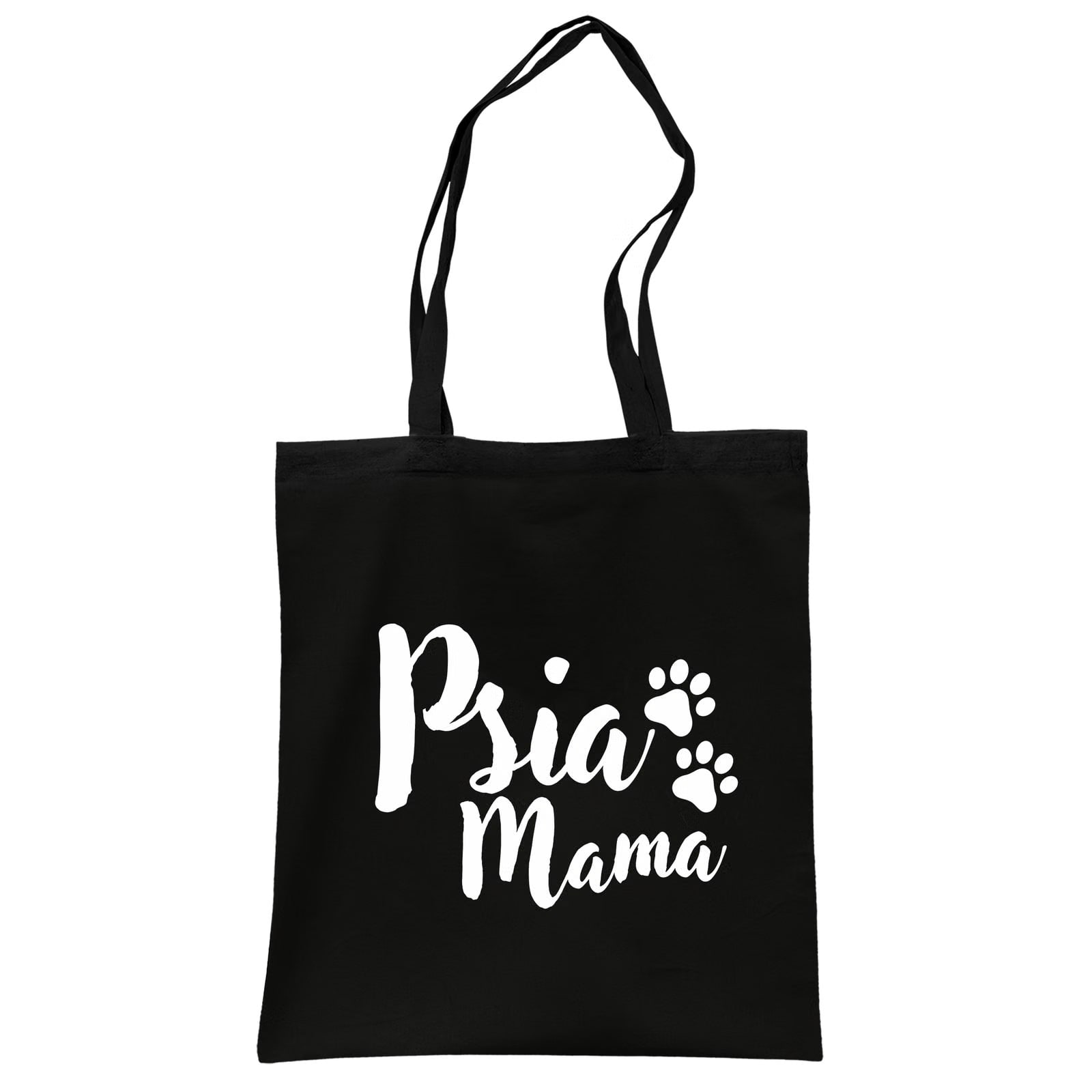 Torba bawełniana czarna na zakupy Psia Mama Dla Właścicielki Psa