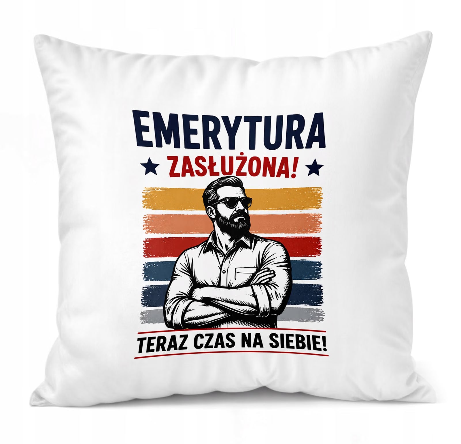 Poduszka Jasiek 38x38cm z Nadrukiem Emerytura Dla Emeryta Upominek Prezent