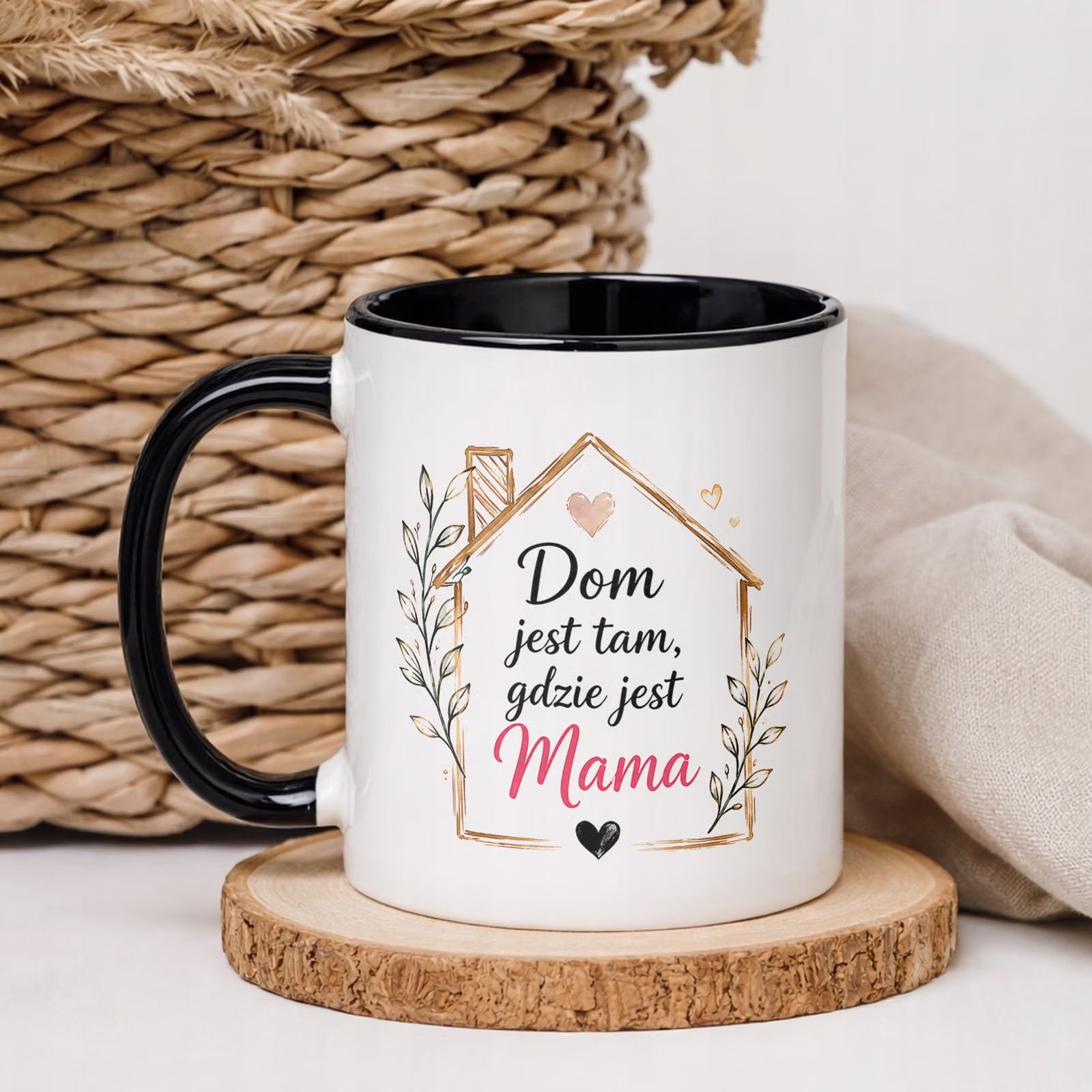 Prezent na Dzień Matki kubek czarny dla mamy oryginalny prezent dla mamy