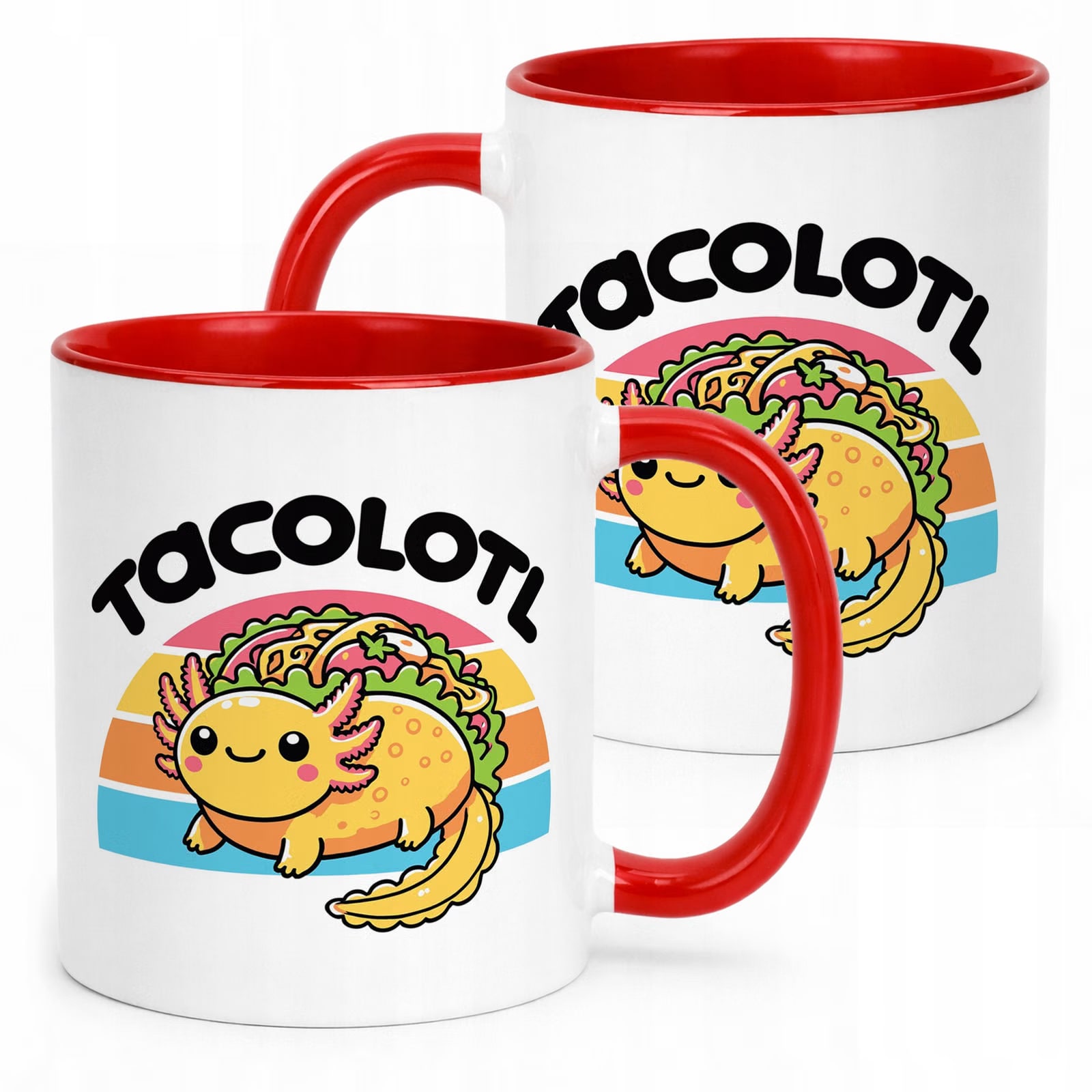Stylowy czerwony kubek dla dziecka Aksolotl Axolotl Różowy Zwierzak