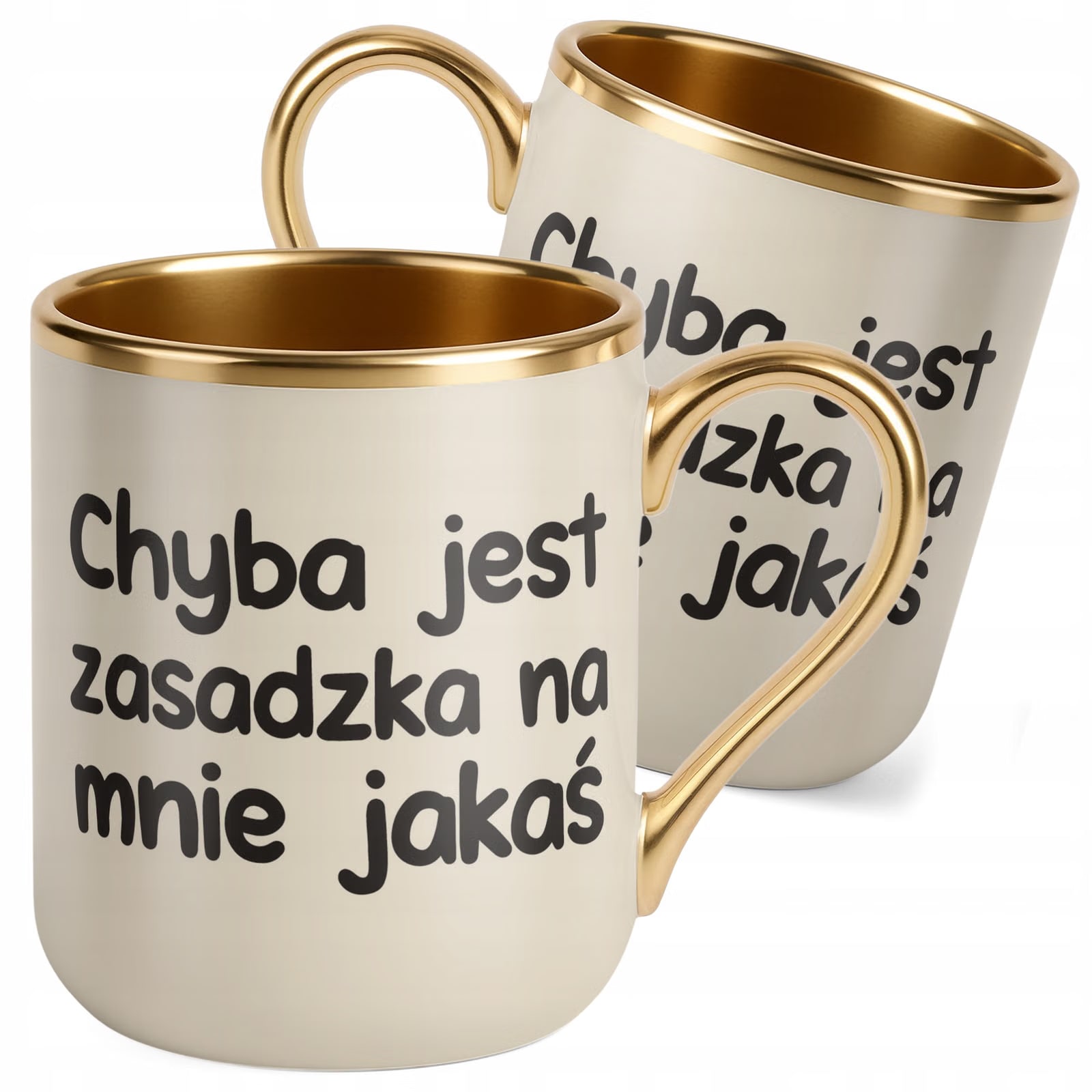 Kubek Premium Złoty Ecru Chyba Jest Zasadzka Na Mnie Jakaś Zabawny
