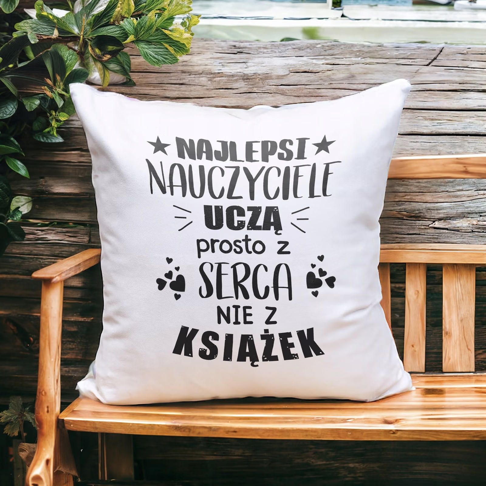 Poduszka Jasiek 38x38cm z Nadrukiem Dzień Nauczyciela Prezent Upominek