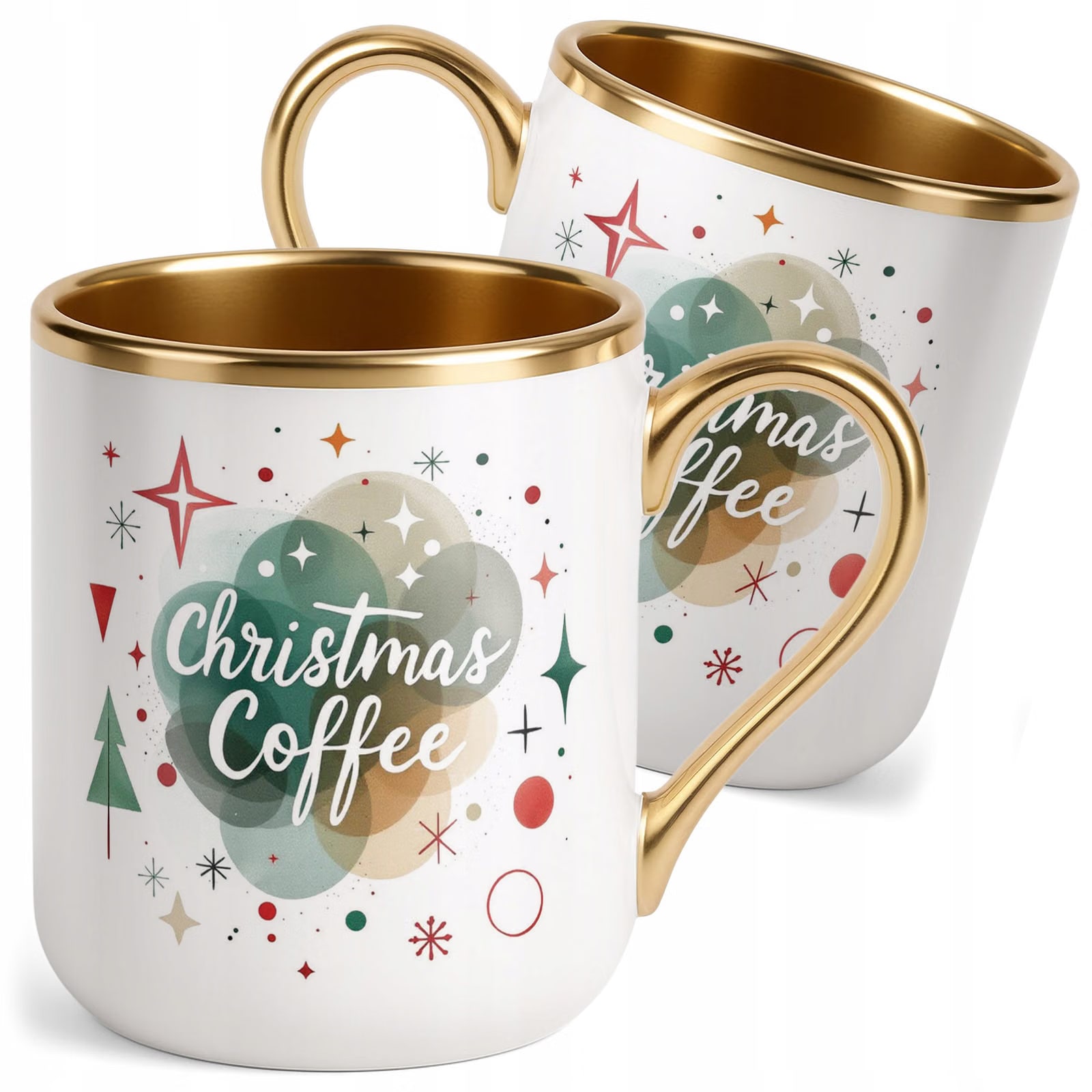 Kubek Premium Złoty Boże Narodzenie Mikołajki Christmas Coffee Prezent