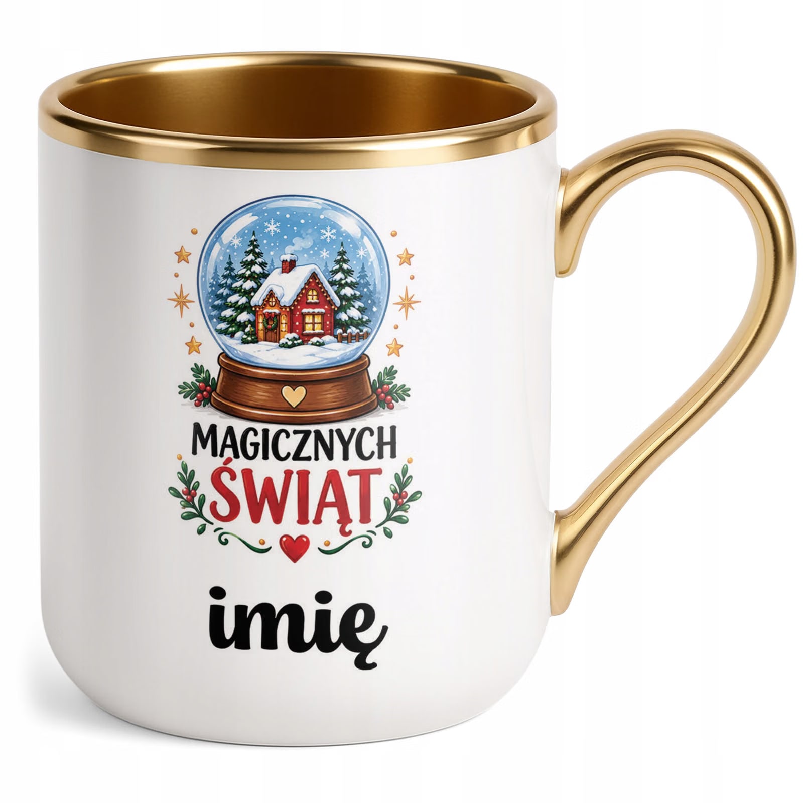 Kubek Personalizowany Premium Złoty Boże Narodzenie Święta Prezent