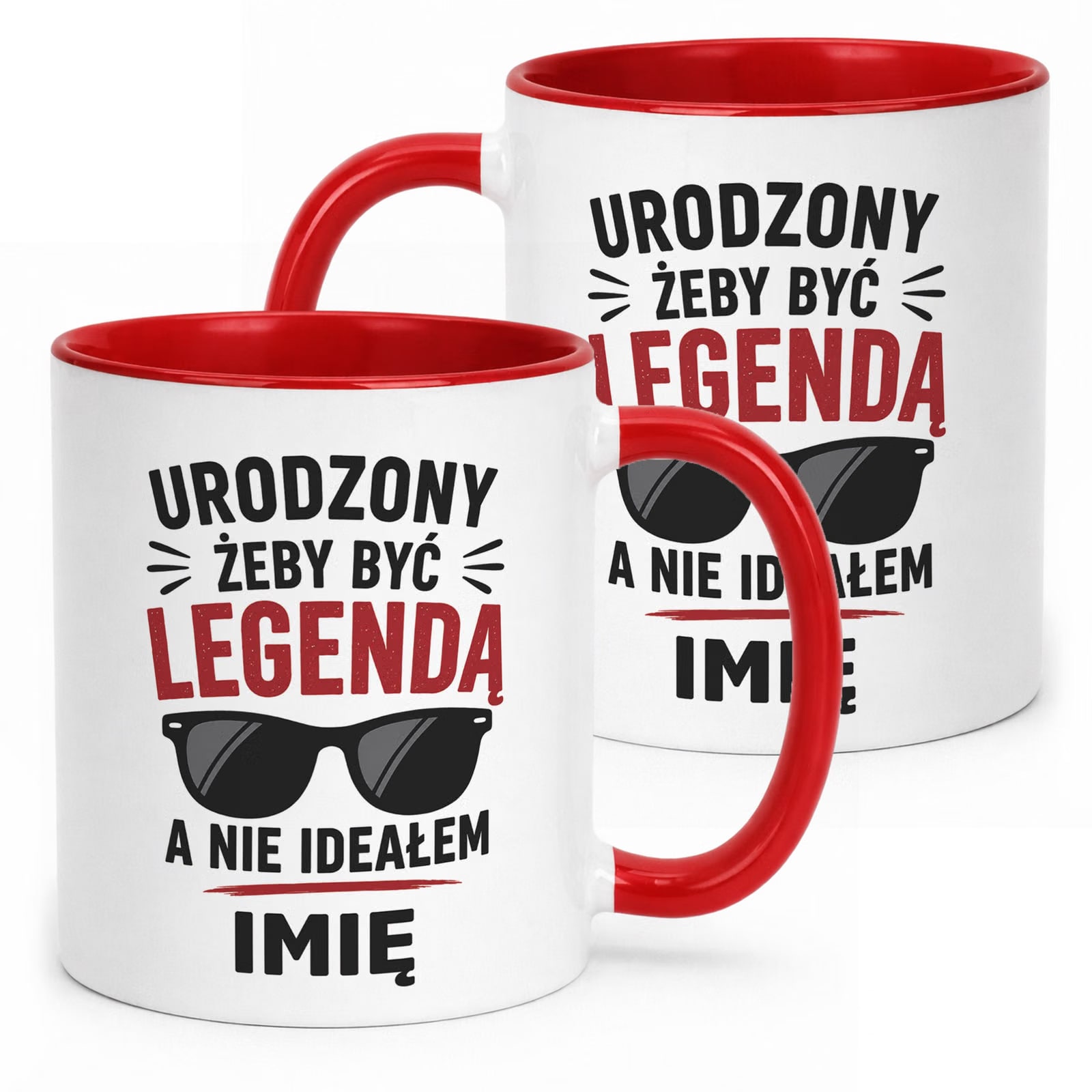 Czerwony Kubek personalizowany z nadrukiem Dzień Chłopaka Mężczyzny Prezent