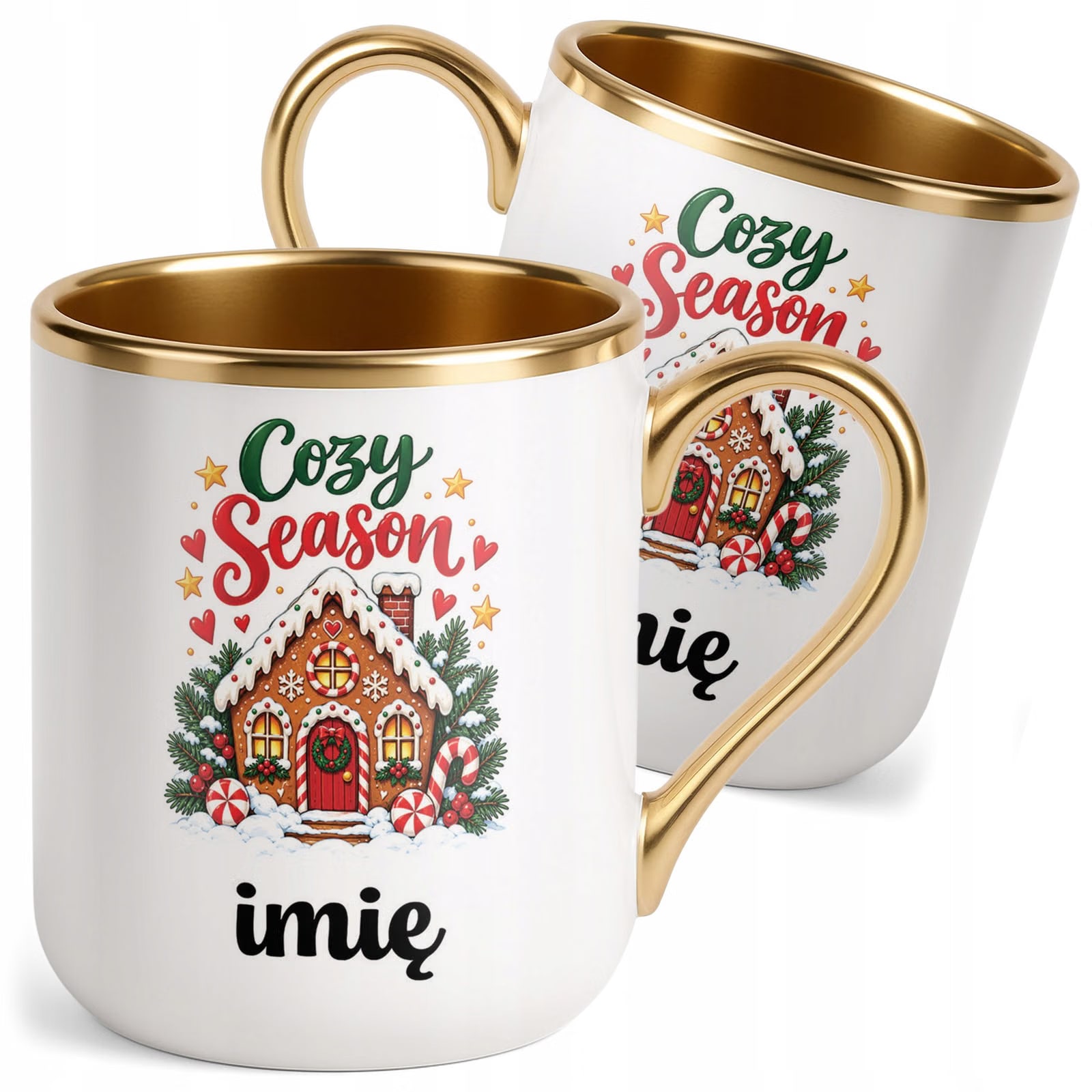 Kubek Personalizowany Premium Złoty Boże Narodzenie Święta Prezent