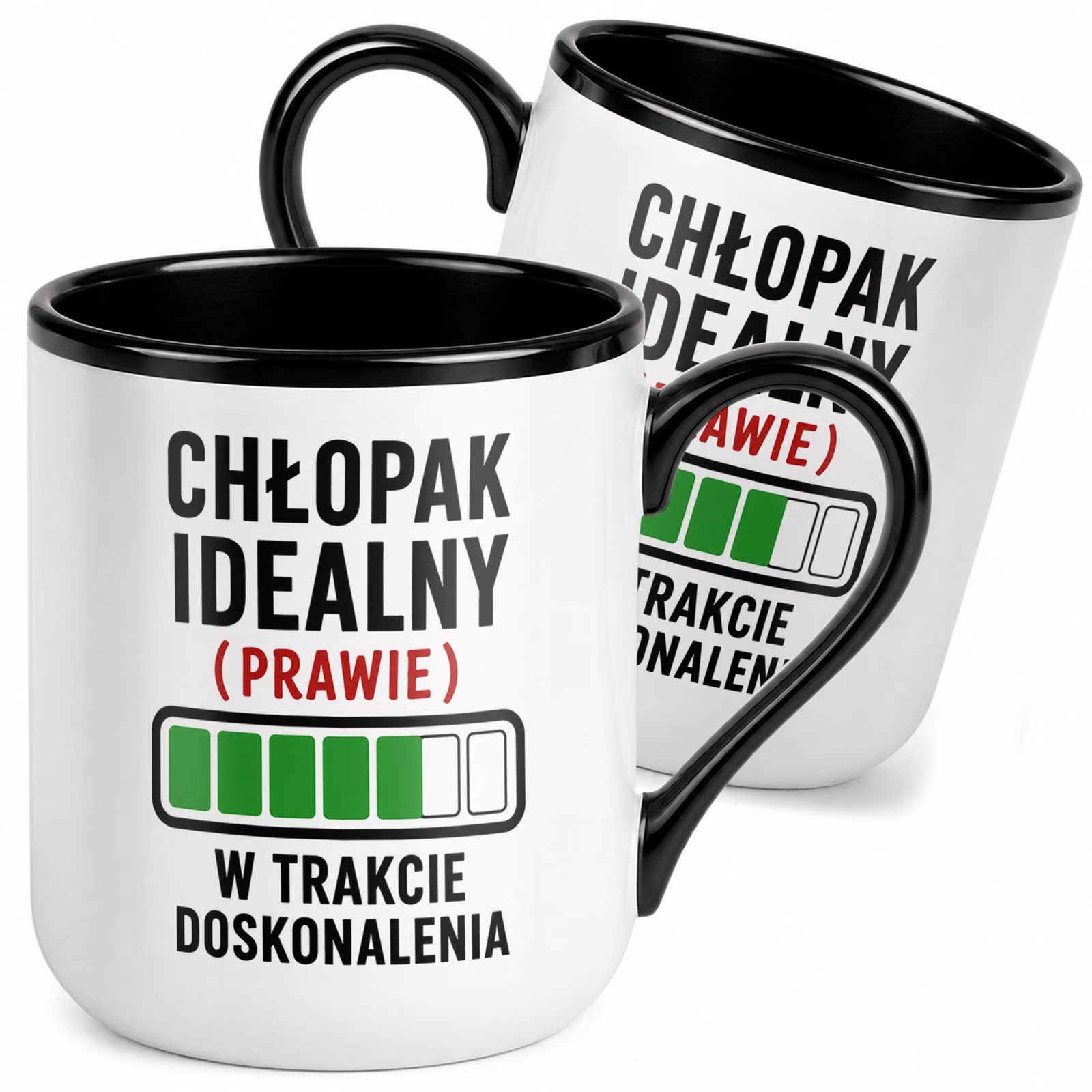 Kubek z nadrukiem Premium Czarny Dzień Chłopaka Dla Mężczyzny Prezent