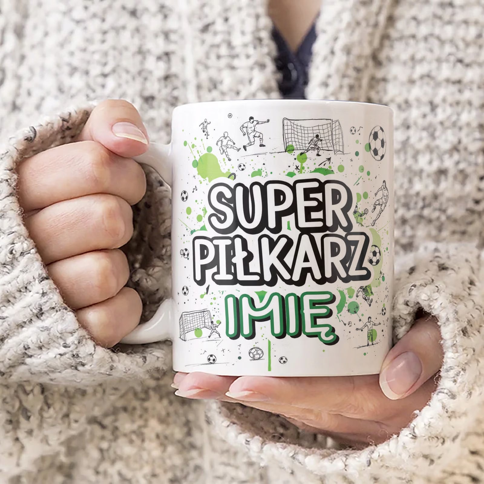 Kubek ceramiczny personalizowany Super Piłkarz Dla Piłkarza Prezent