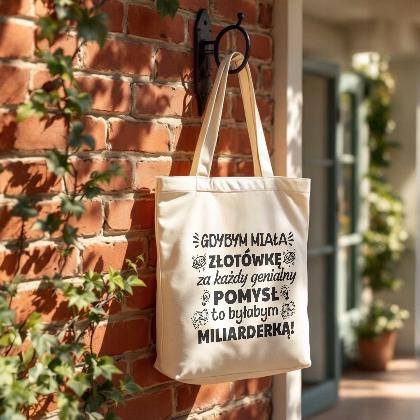 Torba bawełniana premium prezent na Dzień Kobiet Byłabym Miliarderką