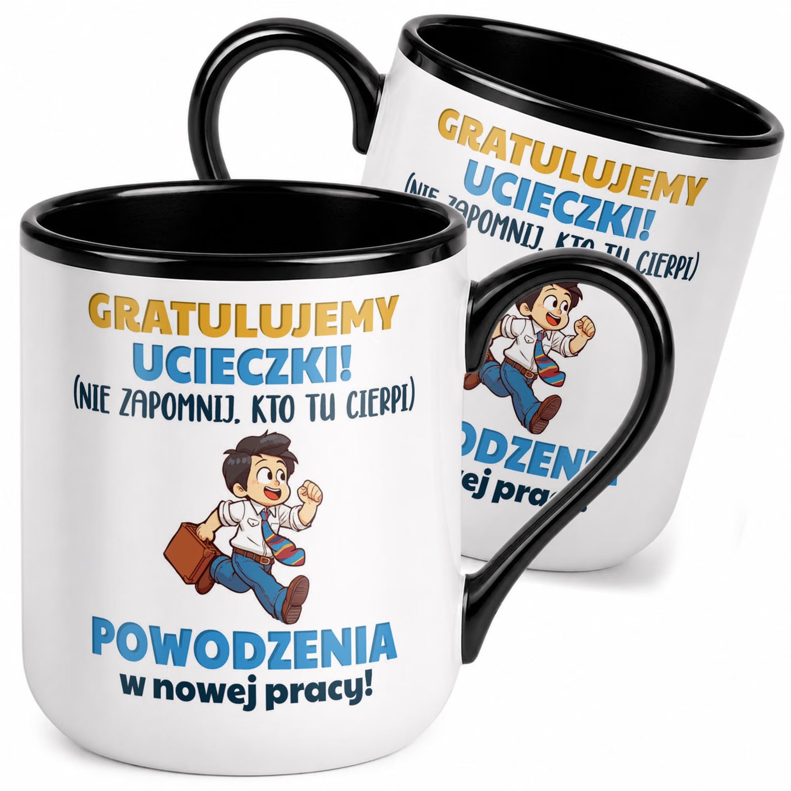 Kubek z nadrukiem Premium Czarny Pożegnanie Odejście z Pracy Prezent