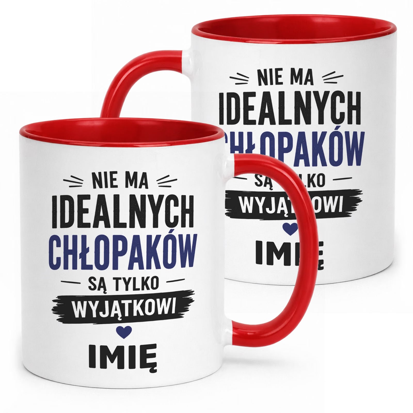 Czerwony Kubek personalizowany z nadrukiem Dzień Chłopaka Mężczyzny Prezent
