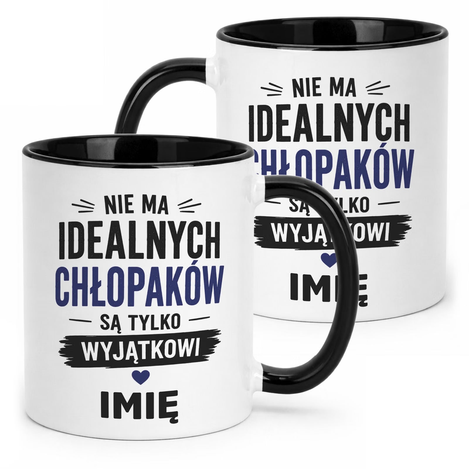 Czarny Kubek personalizowany z nadrukiem Dzień Chłopaka Mężczyzny Prezent