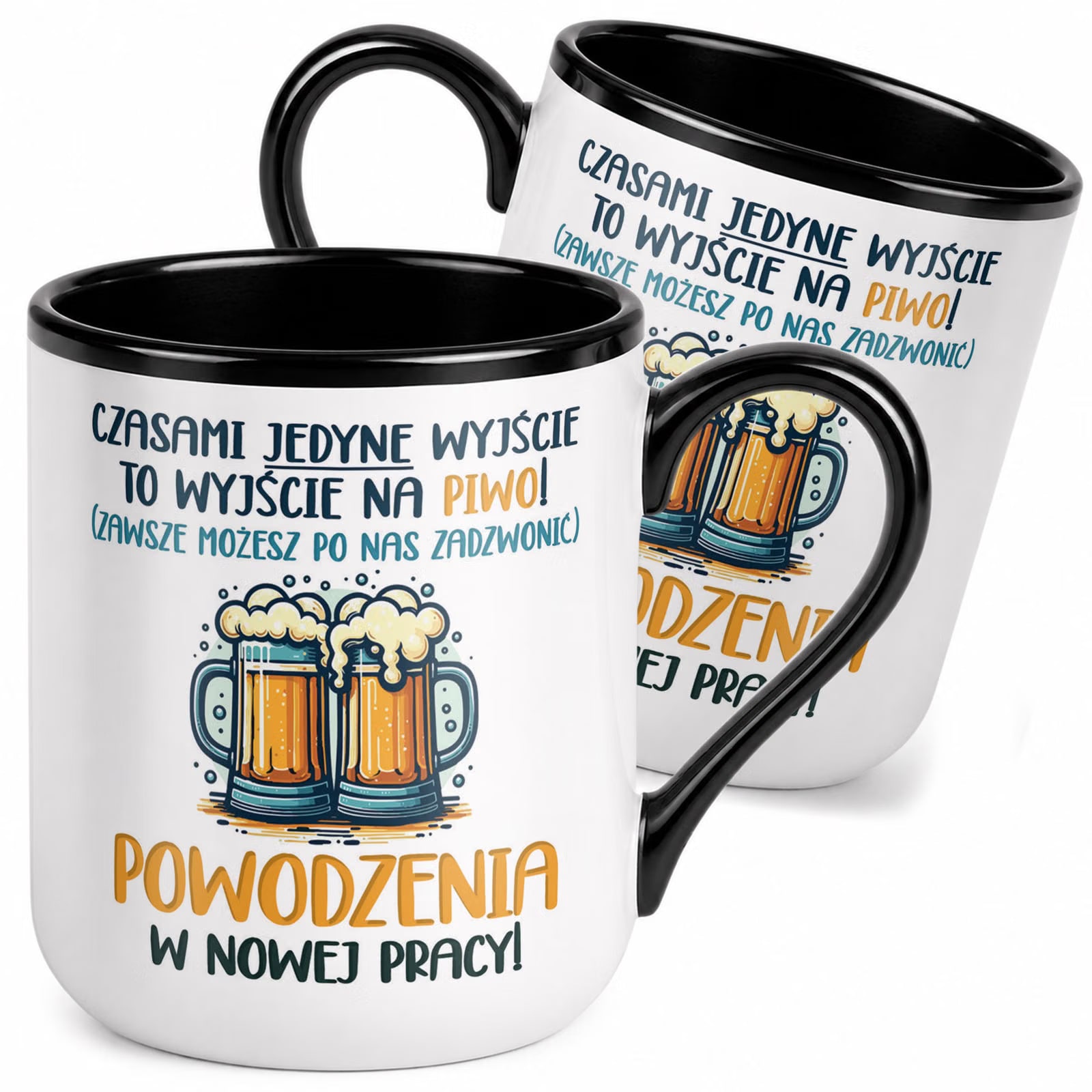 Kubek z nadrukiem Premium Czarny Pożegnanie Odejście z Pracy Prezent