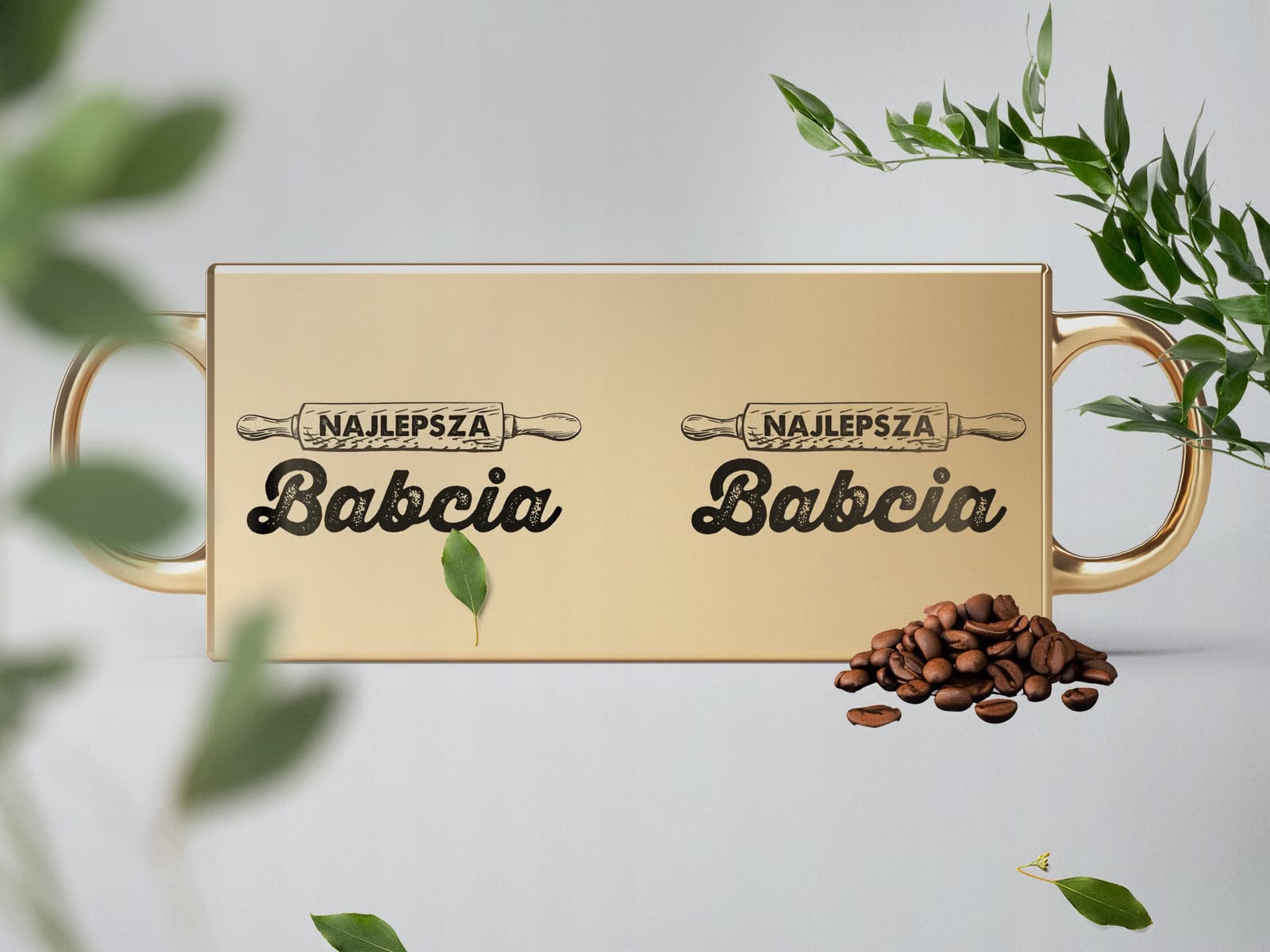 Kubek ceramiczny Złoty 330 ml Dzień Babci Prezent Upominek Najlepsza Babcia