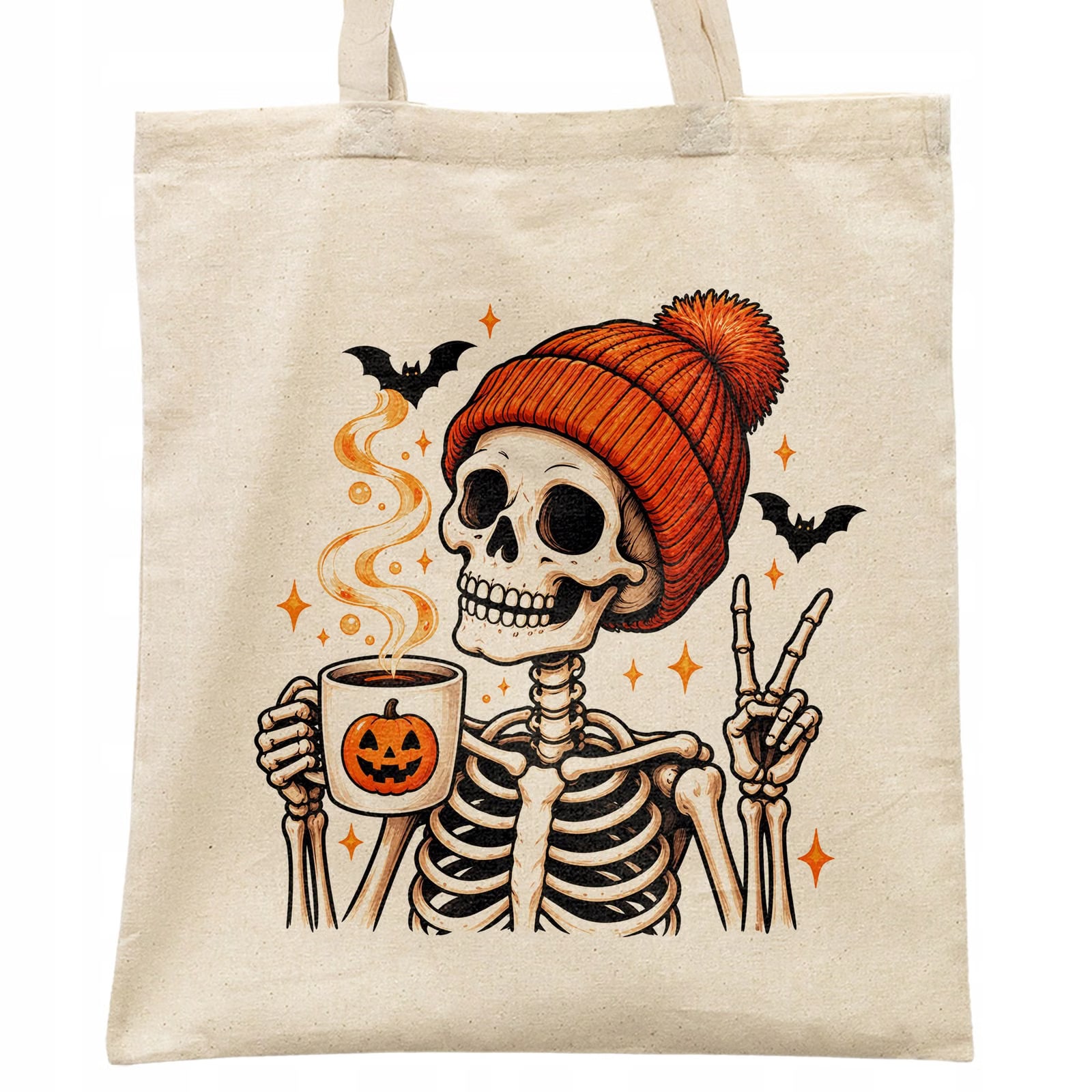 Torba shopper bawełniana halloween na zakupy z nadrukiem prezent