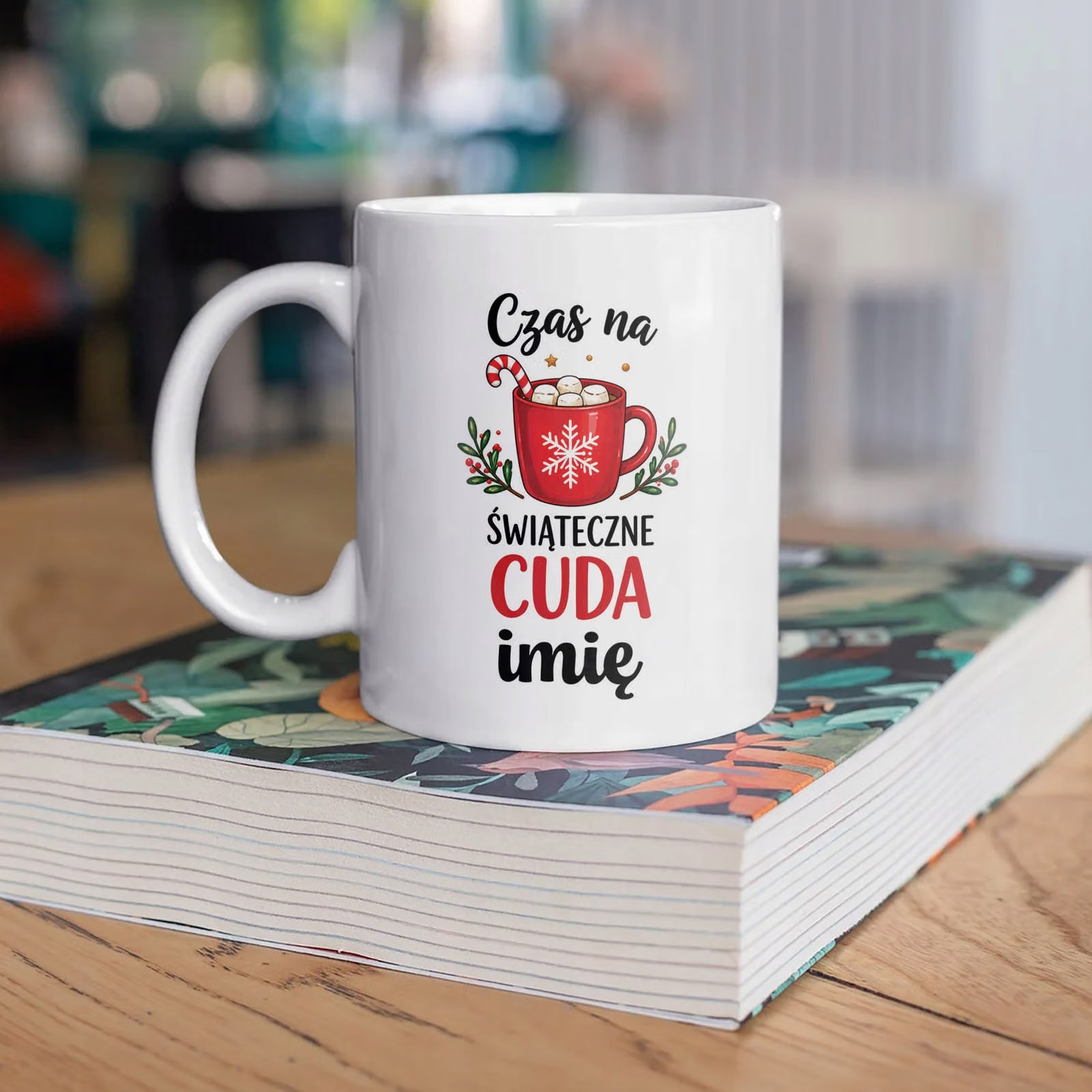 Kubek Biały Personalizowany z Nadrukiem Boże Narodzenie Święta Prezent