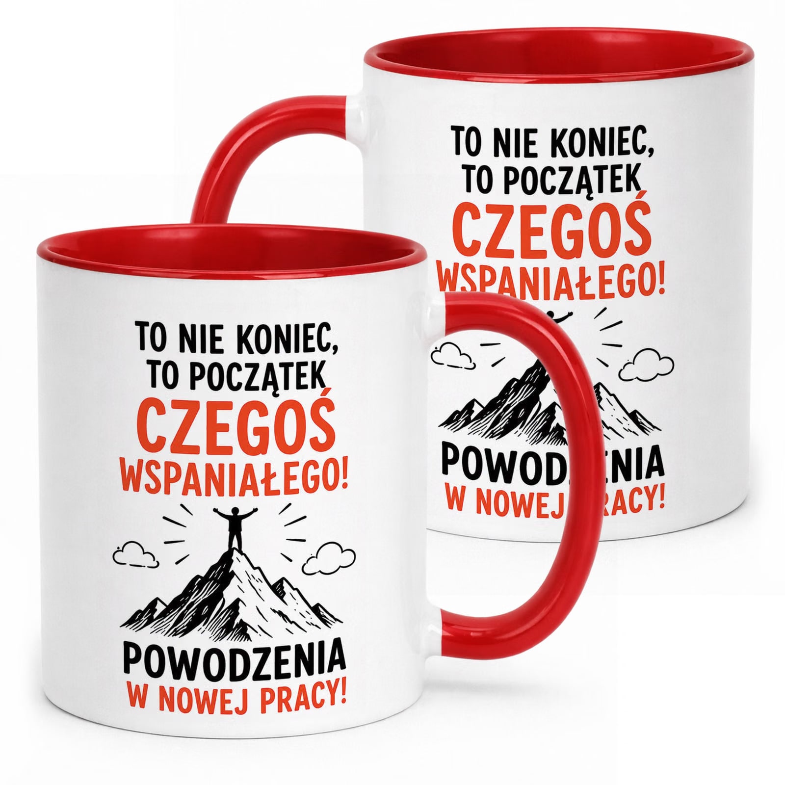 Kubek Czerwony z nadrukiem Pożegnanie Odejście z Pracy Upominek Prezent