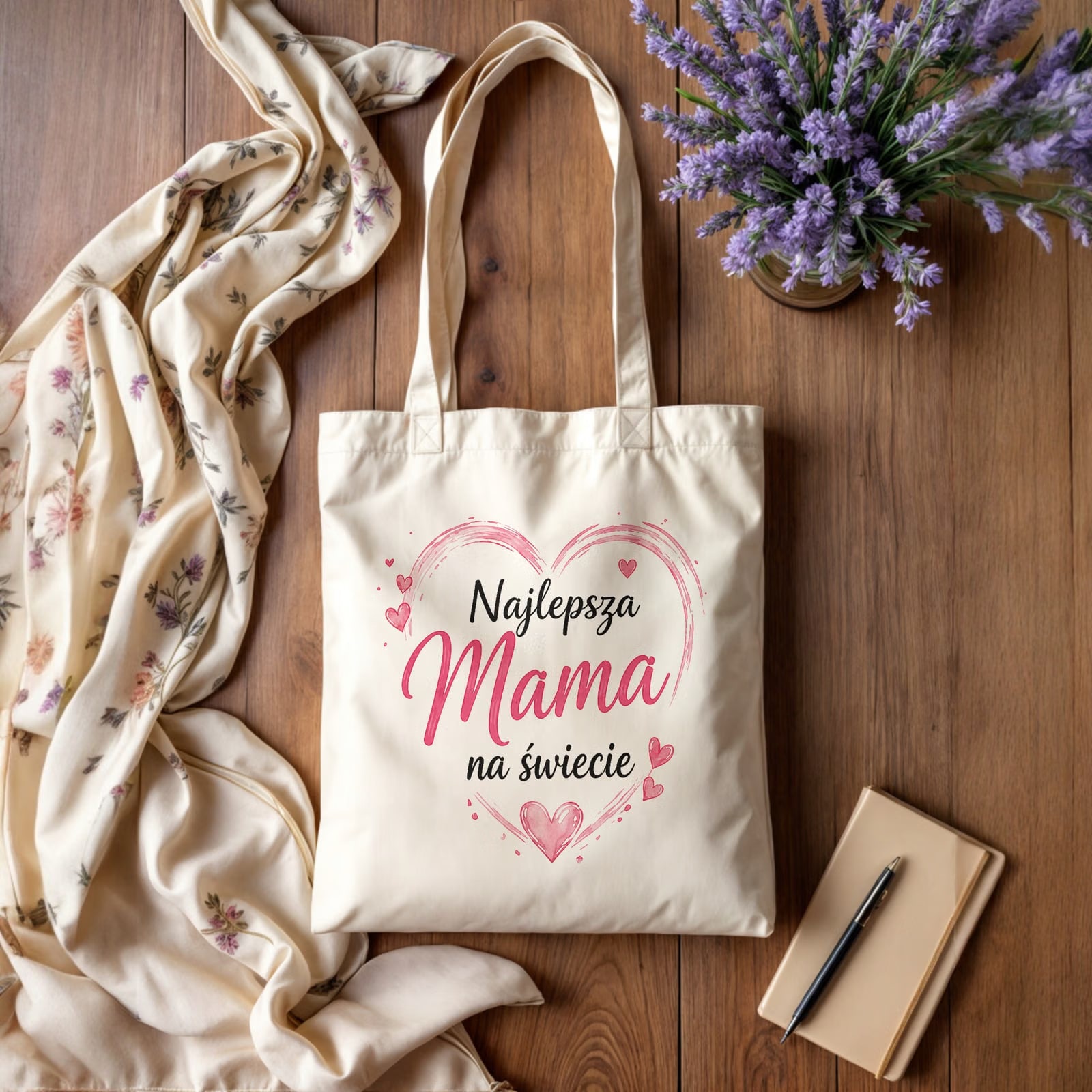 Prezent na Dzień Matki torba bawełniana dla mamy idealny upominek dla mamy