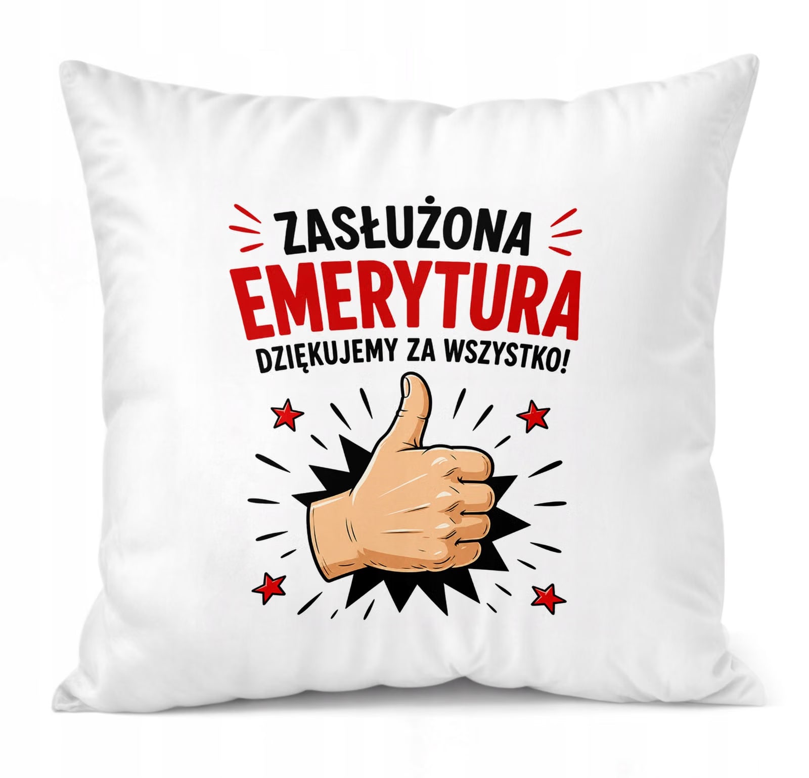 Poduszka Jasiek 38x38cm z Nadrukiem Emerytura Dla Emeryta Emerytki Prezent