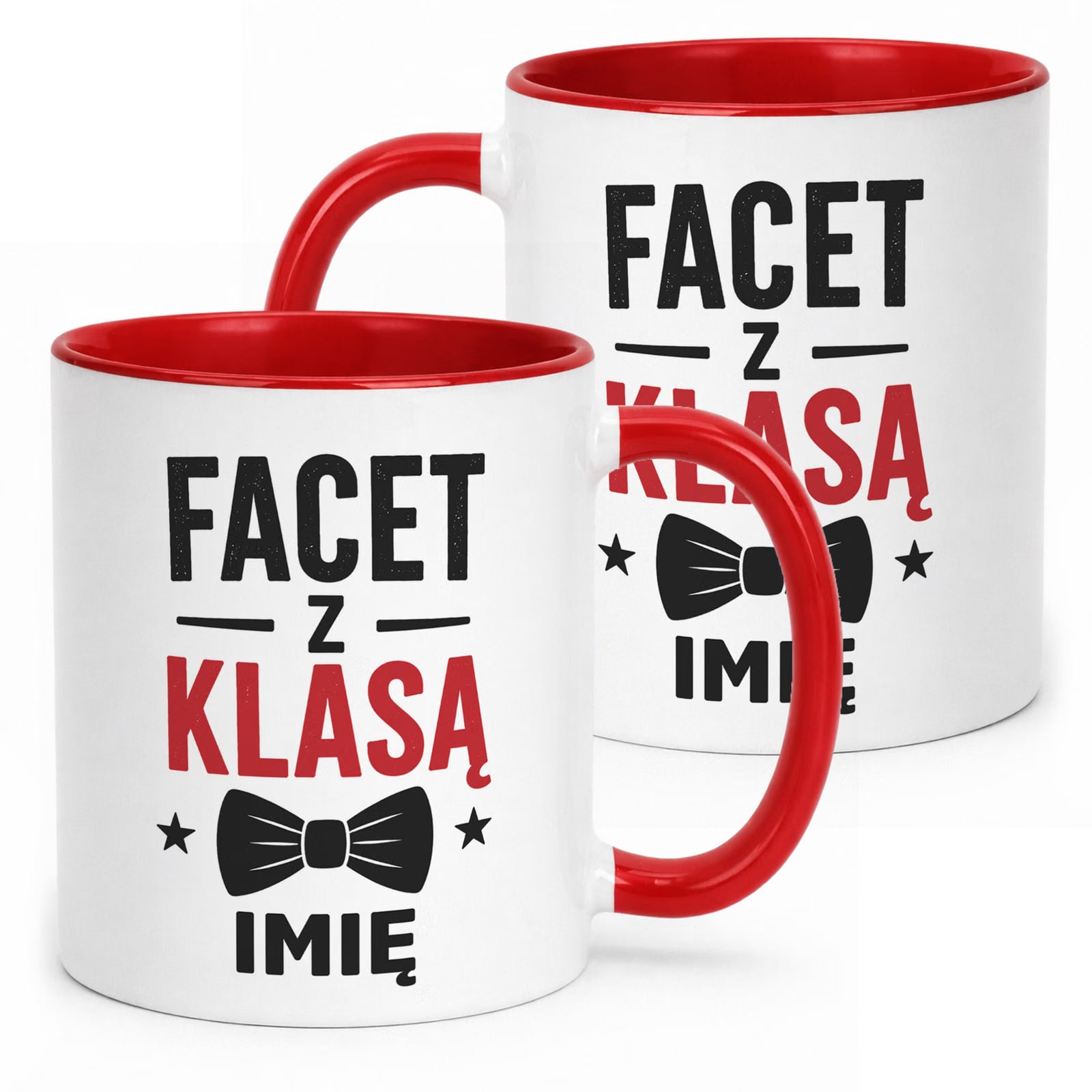 Czerwony Kubek personalizowany z nadrukiem Dzień Chłopaka Mężczyzny Prezent