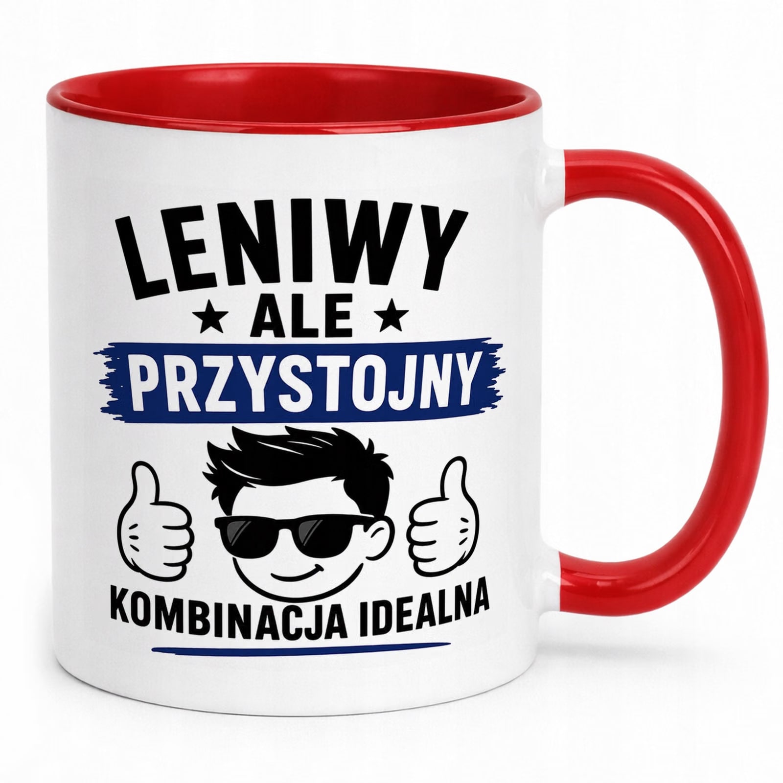 Czerwony Kubek z nadrukiem Dzień Chłopaka Mężczyzny Upominek Prezent