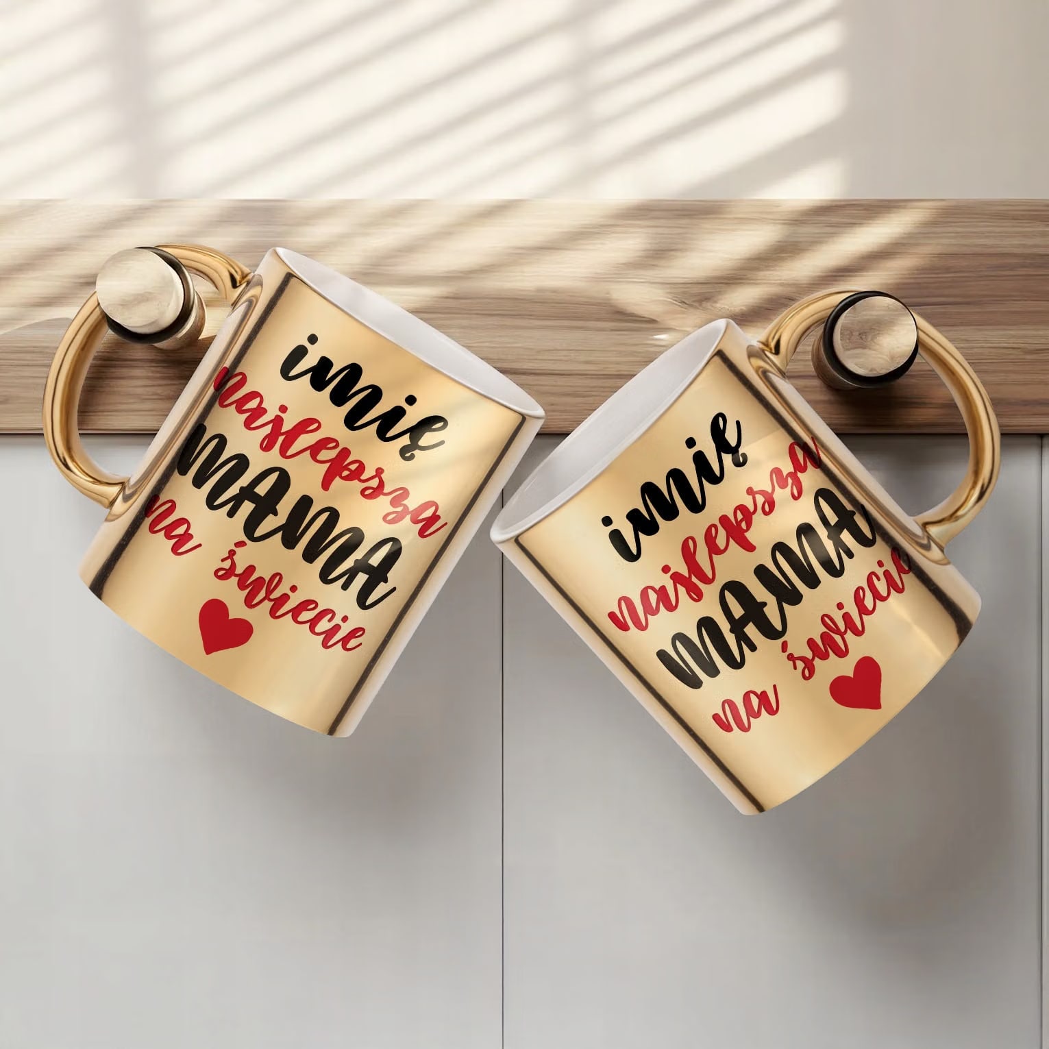 Złoty Kubek ceramiczny Personalizowany Dzień Matki Dla Mamy Prezent