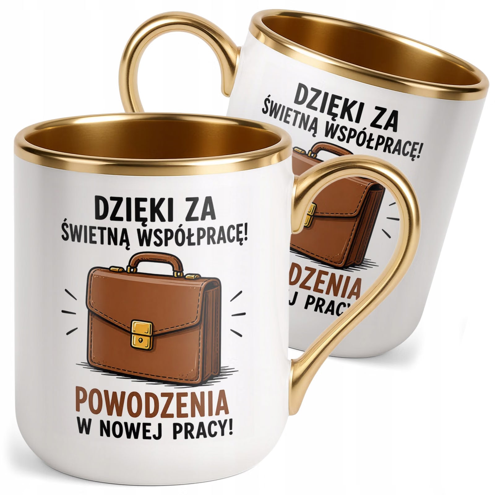 Kubek z nadrukiem Premium Złoty Pożegnanie Odejście z Pracy