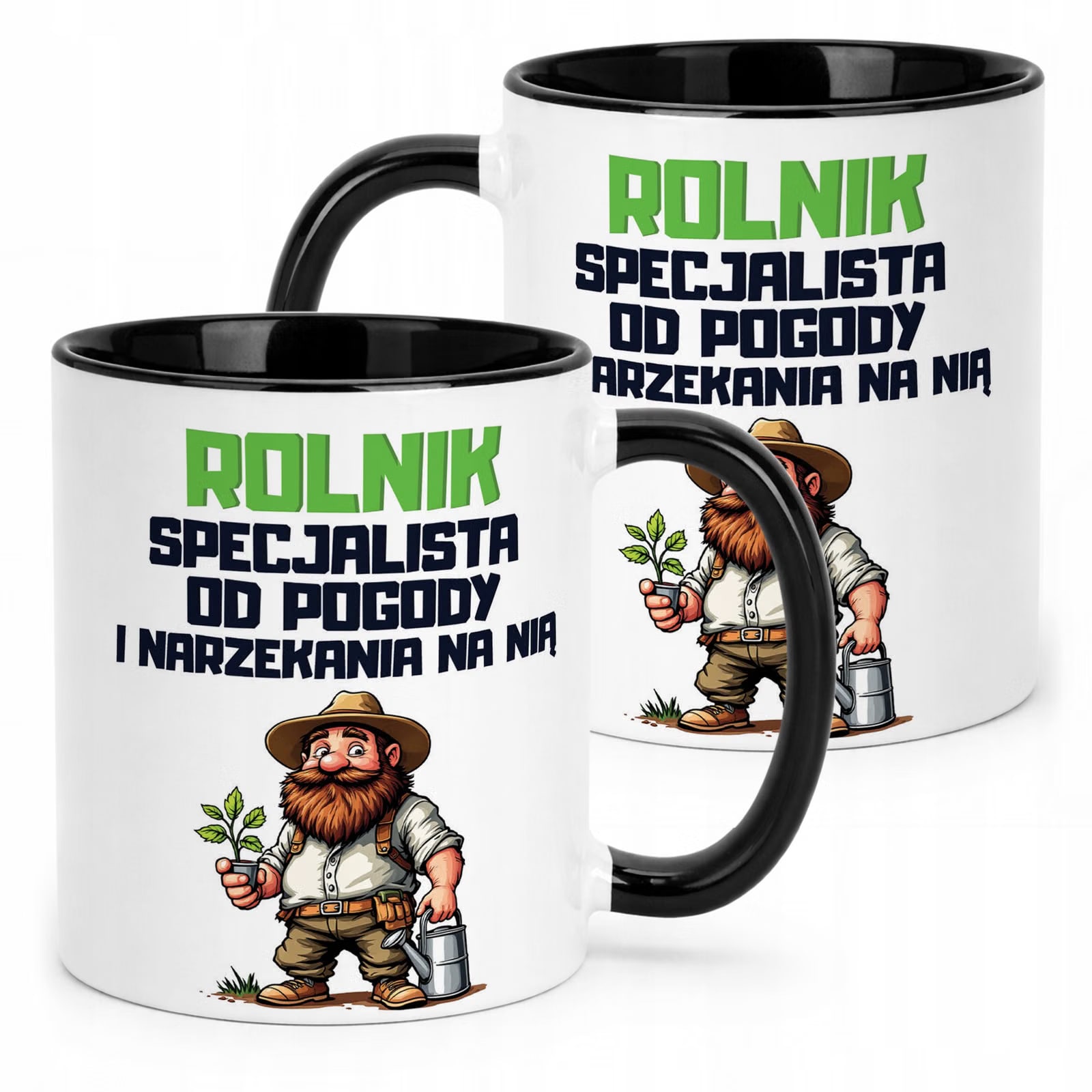 Kubek Czarny Rolnik Dla Rolnika Traktor Zabawny Prezent Upominek