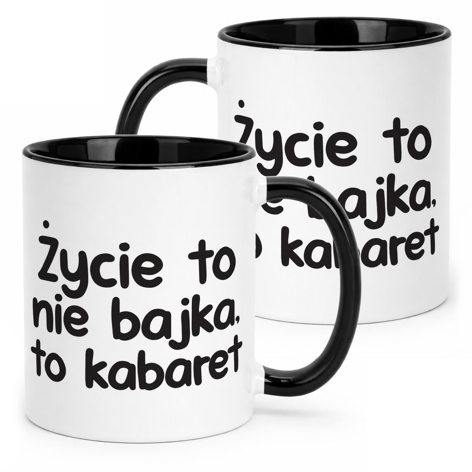 Kubek Czarny Życie To Nie Bajka Śmieszny Zabawny Prezent