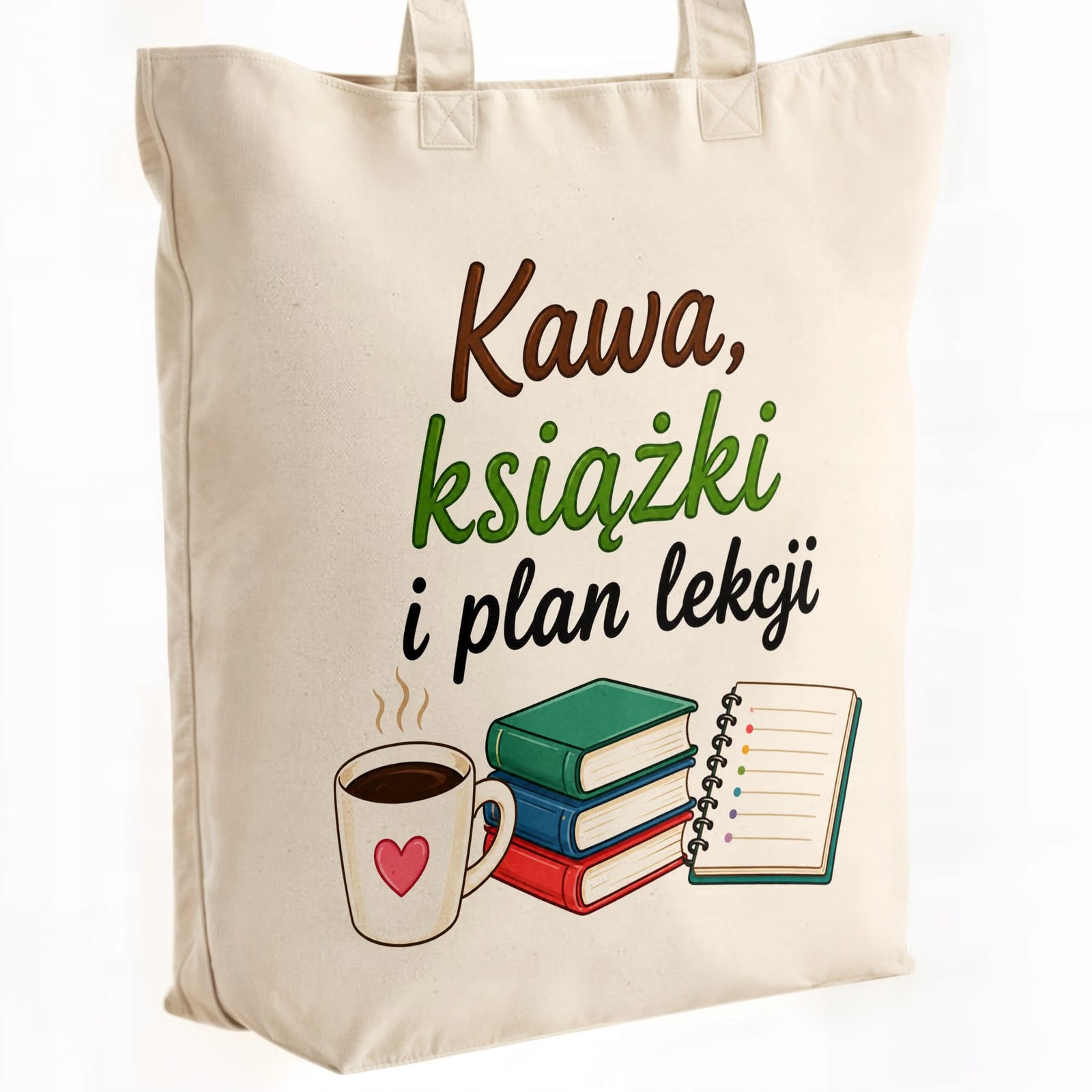 Torba shopper bawełniana premium Dzień Nauczyciela zakupy z nadrukiem