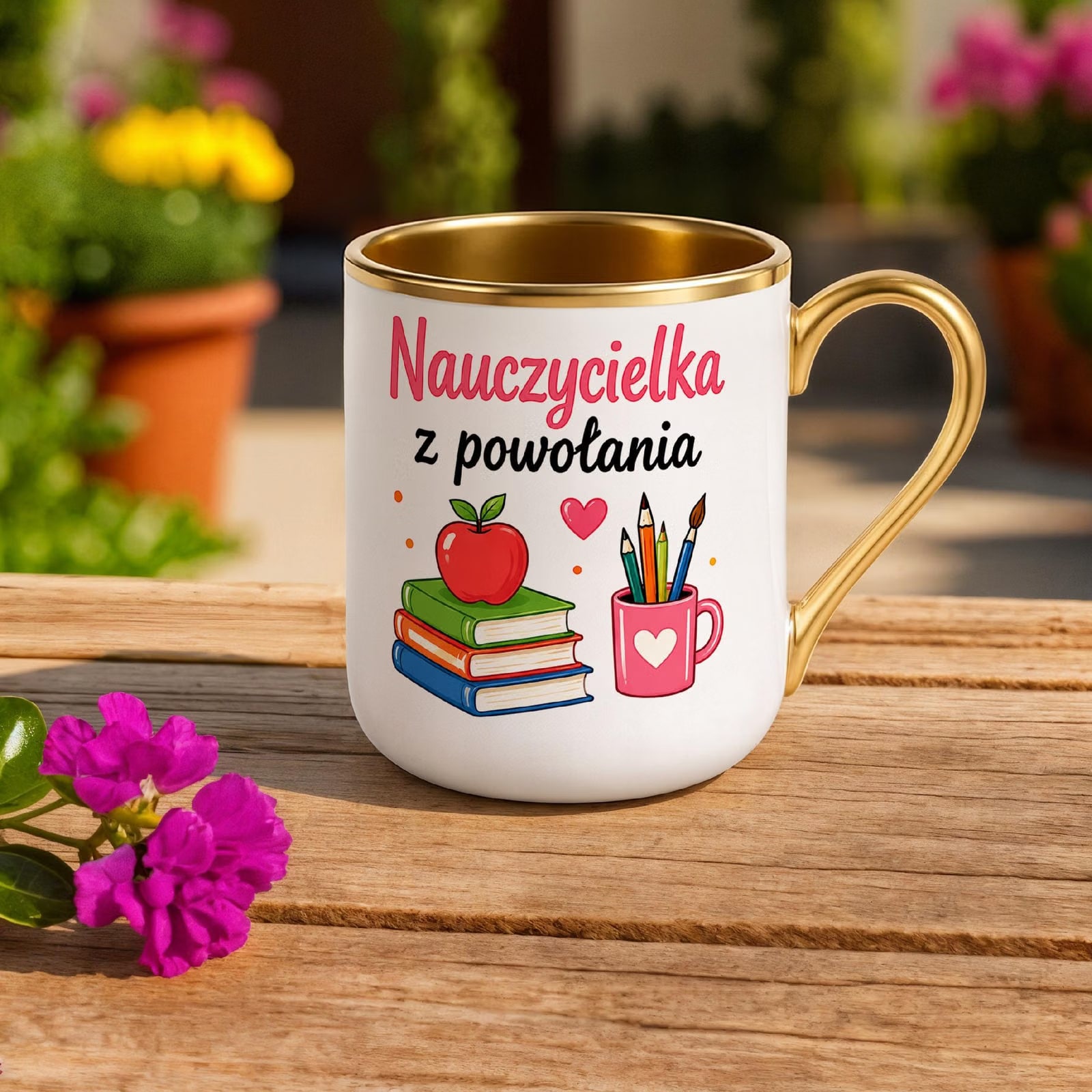 Kubek Premium Złoty Dzień Nauczyciela Dla Nauczycielki Prezent Upominek