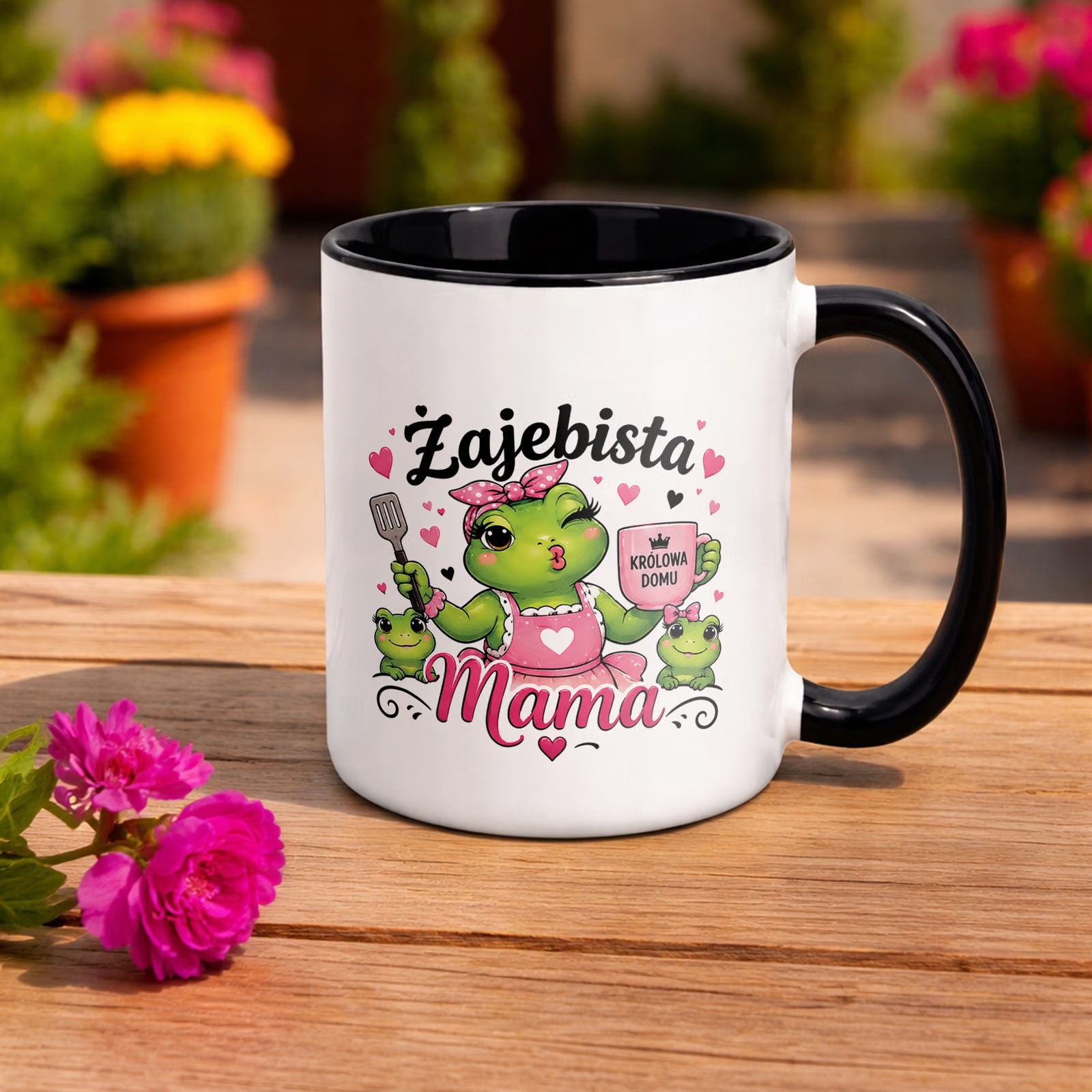 Kubek dla mamy czarny prezent na Dzień Matki idealny upominek dla mamy