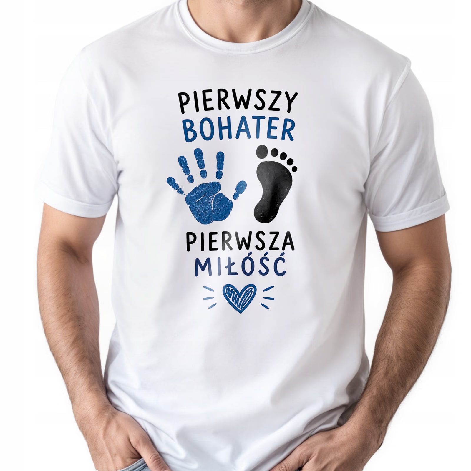 Koszulka biała męska dla taty prezent na Dzień Ojca upominek r. S