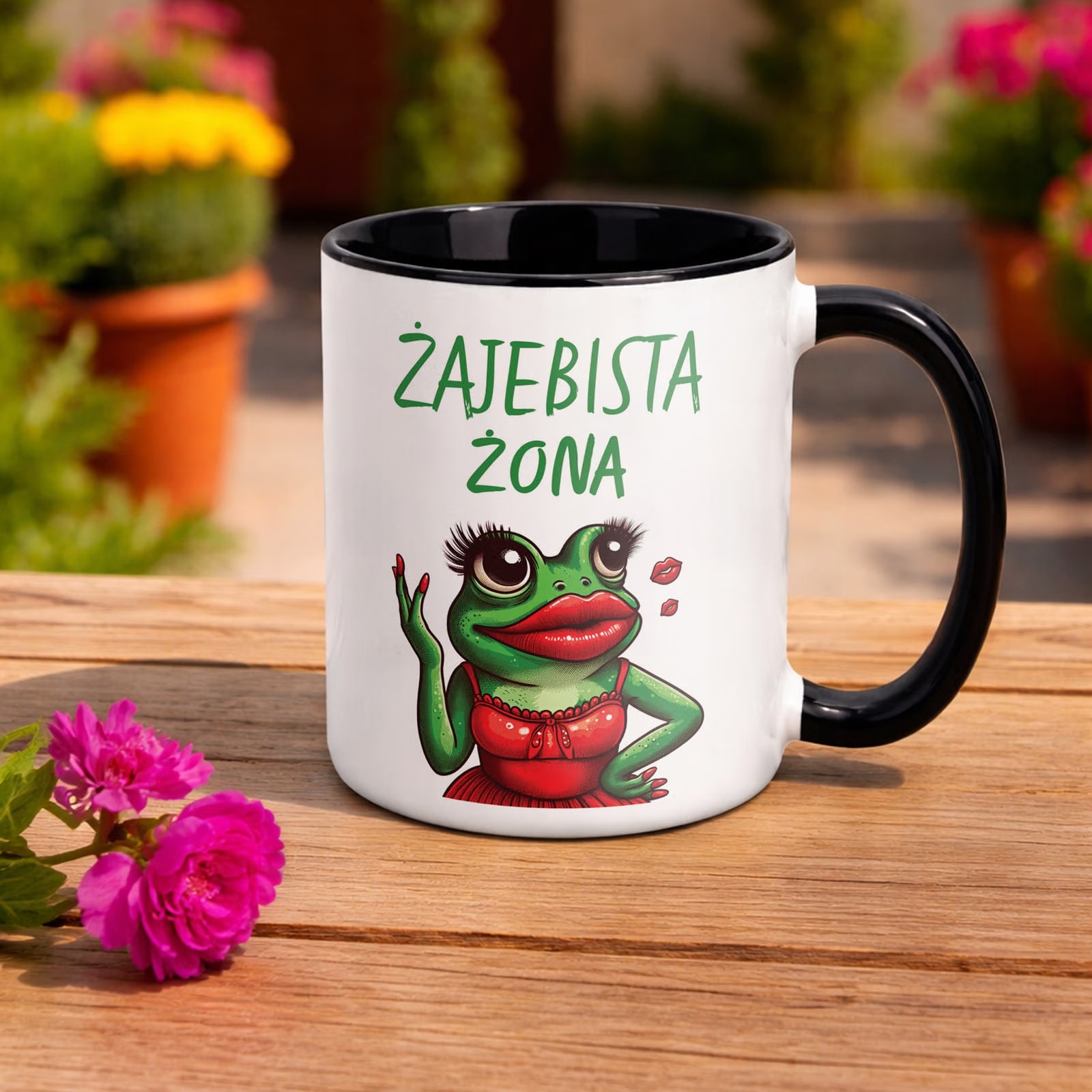 Kubek Czarny Żajebista Żona Dla Kobiey Prezent Upominek