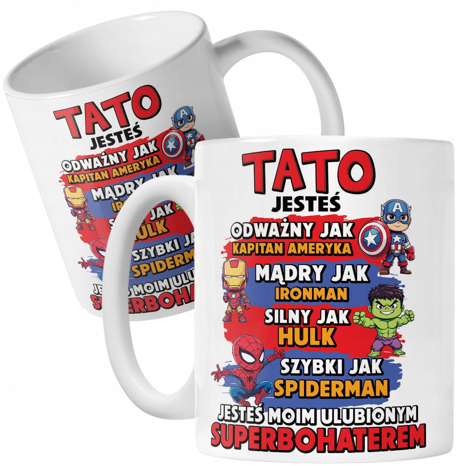 Zestaw Kubek + Poduszka Dzień Ojca Dla Taty Tata Bohater Prezent
