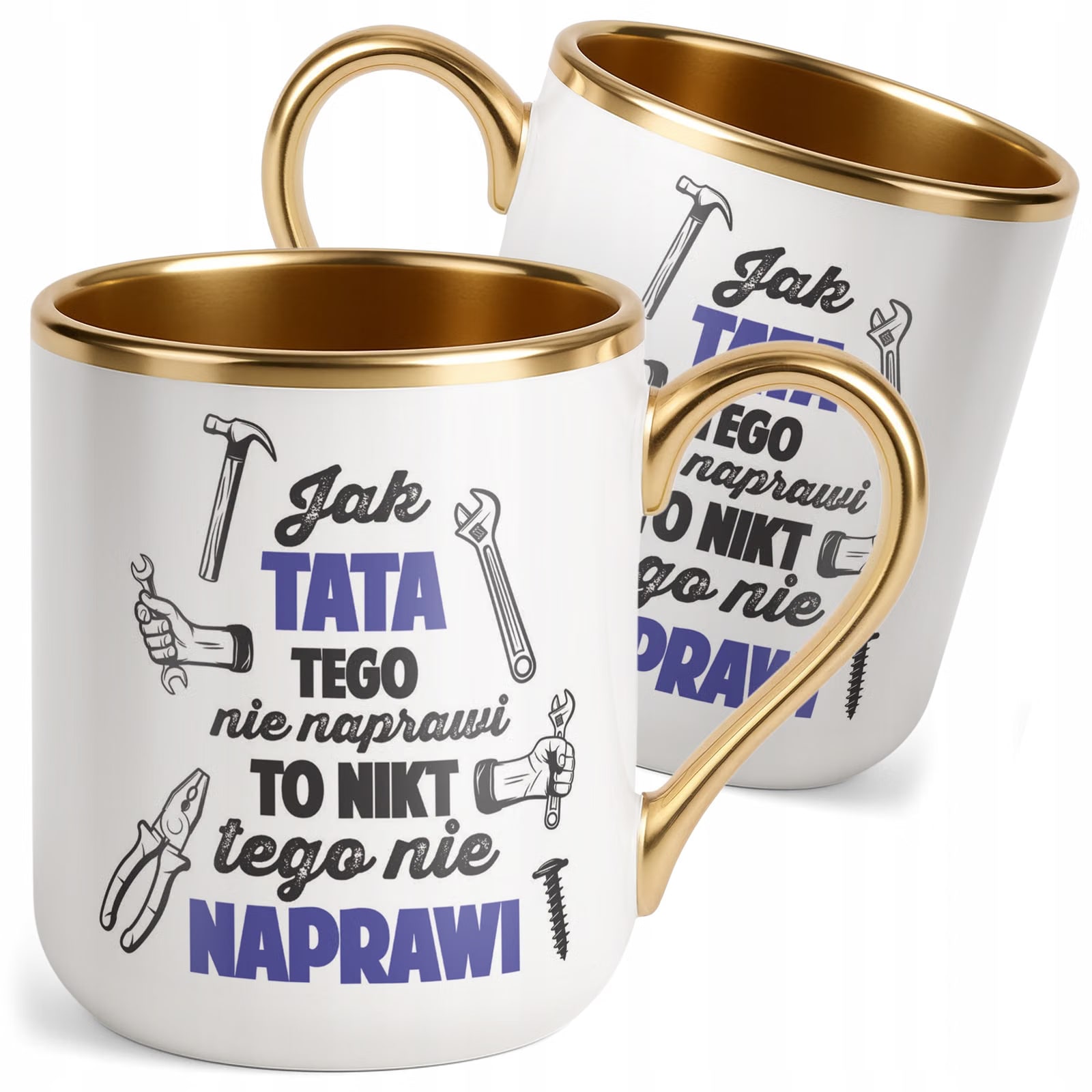 Kubek Premium Złoty Dzień Ojca Dla Taty Jak Tata Tego Nie Naprawi