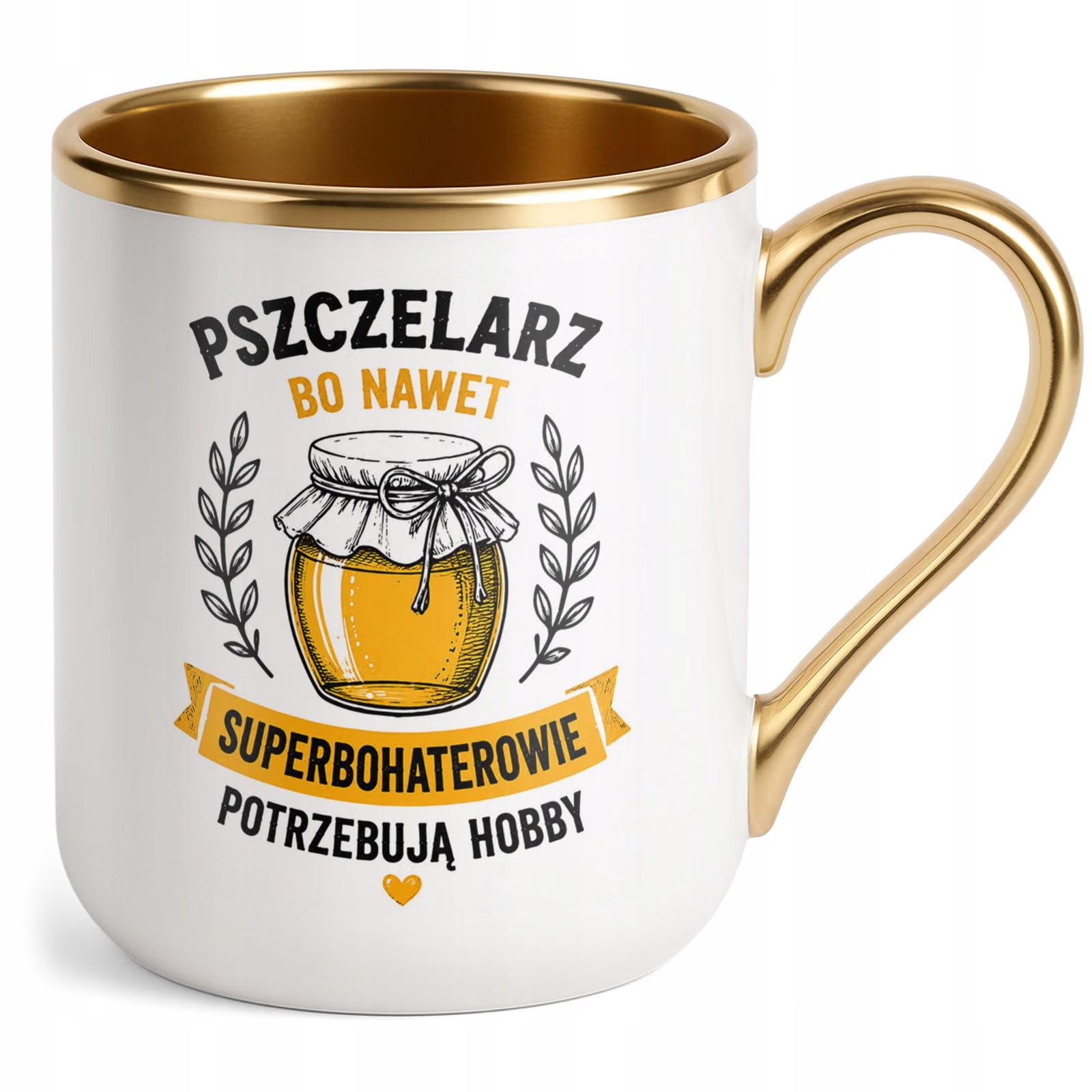 Kubek z nadrukiem Premium Złoty Dla Pszczelarza Szef Pasieki Prezent