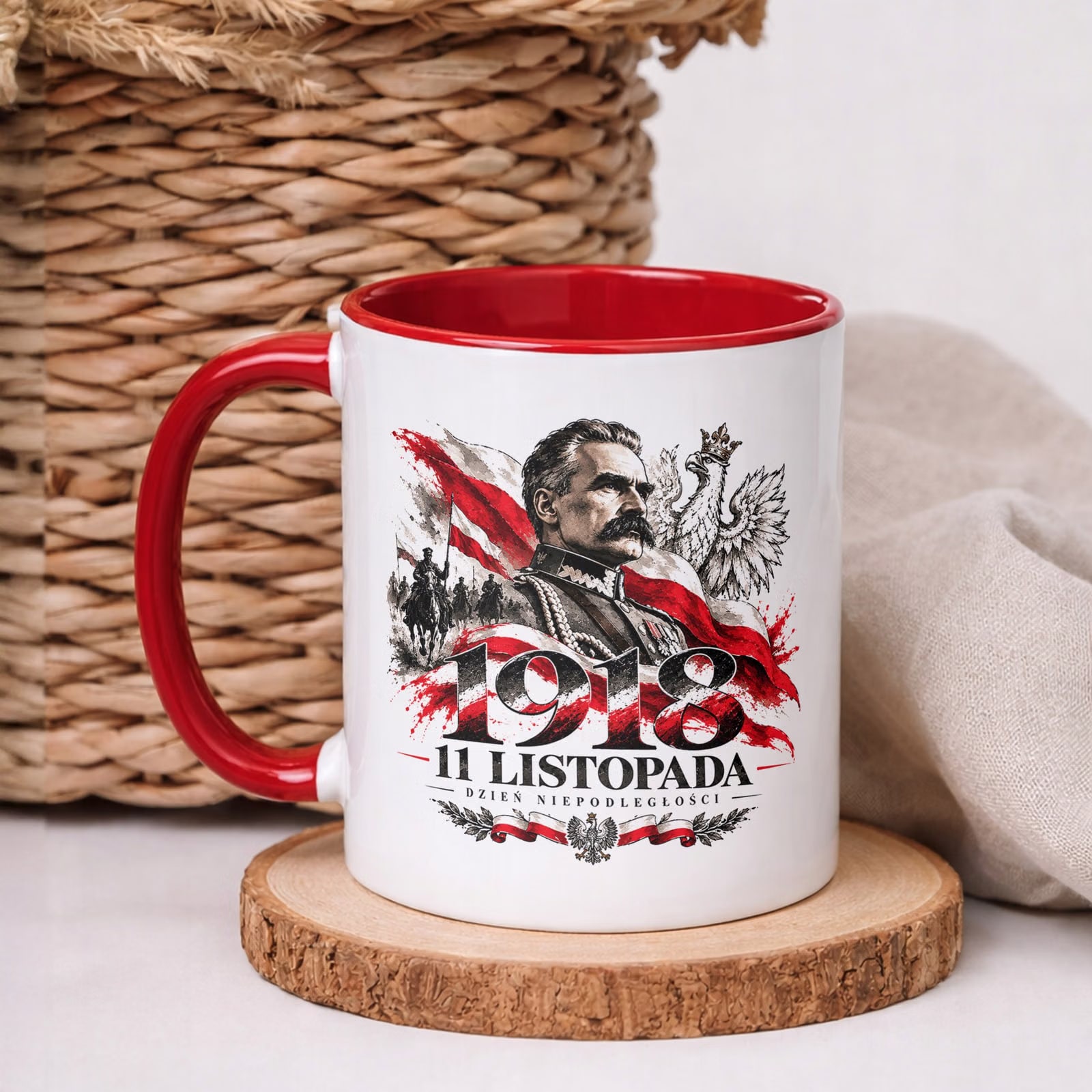 Kubek Czerwony z Nadrukiem Patriotyczny Święto Niepodległości Polska